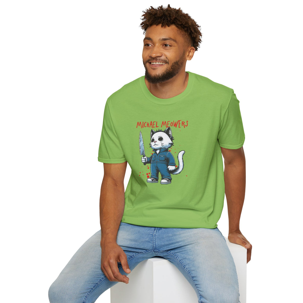 Michael Meowers Halloween Funny Cat T-Shirt, Scary Movie Tee, Halloween Cat Shirt, Horror Movie Cat Fan Gift, Horror Movie Character