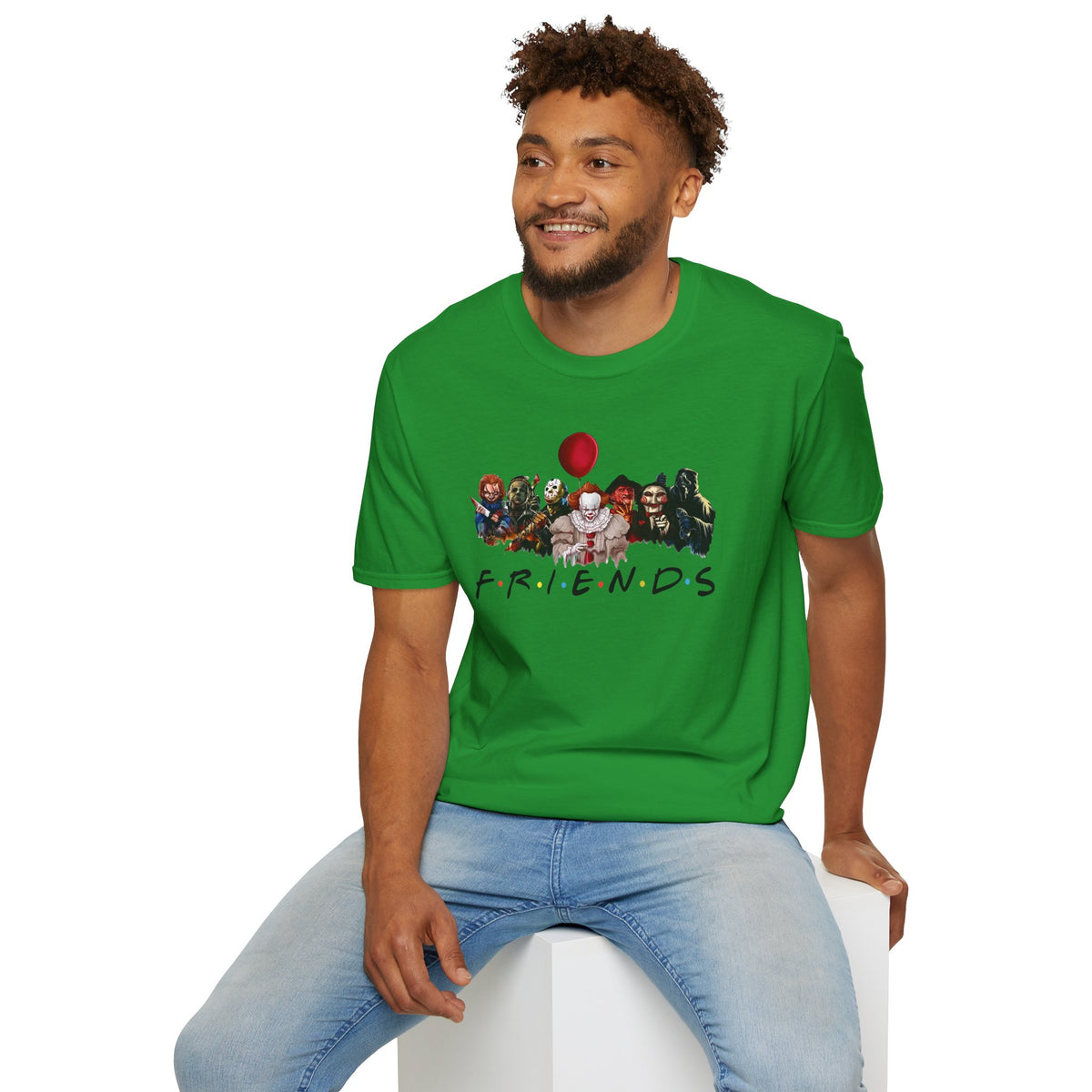 Horror Movie Villains Halloween Friends Softstyle T-Shirt, Scary Movie Tee, Halloween Shirt, Horror Movie Fan Gift, Horror Movie Characters