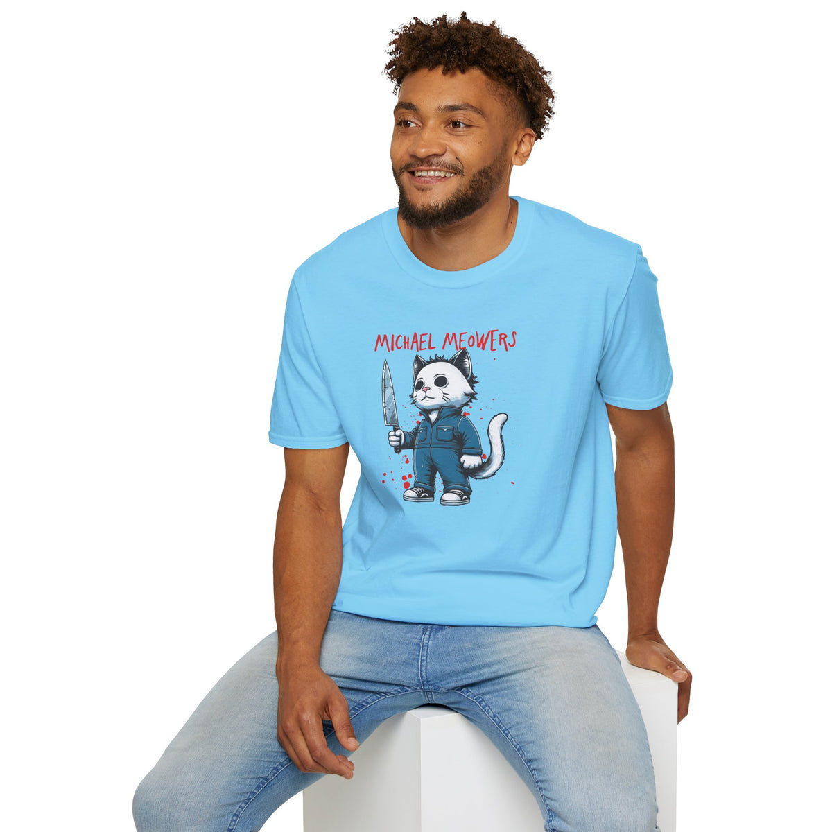 Michael Meowers Halloween Funny Cat T-Shirt, Scary Movie Tee, Halloween Cat Shirt, Horror Movie Cat Fan Gift, Horror Movie Character