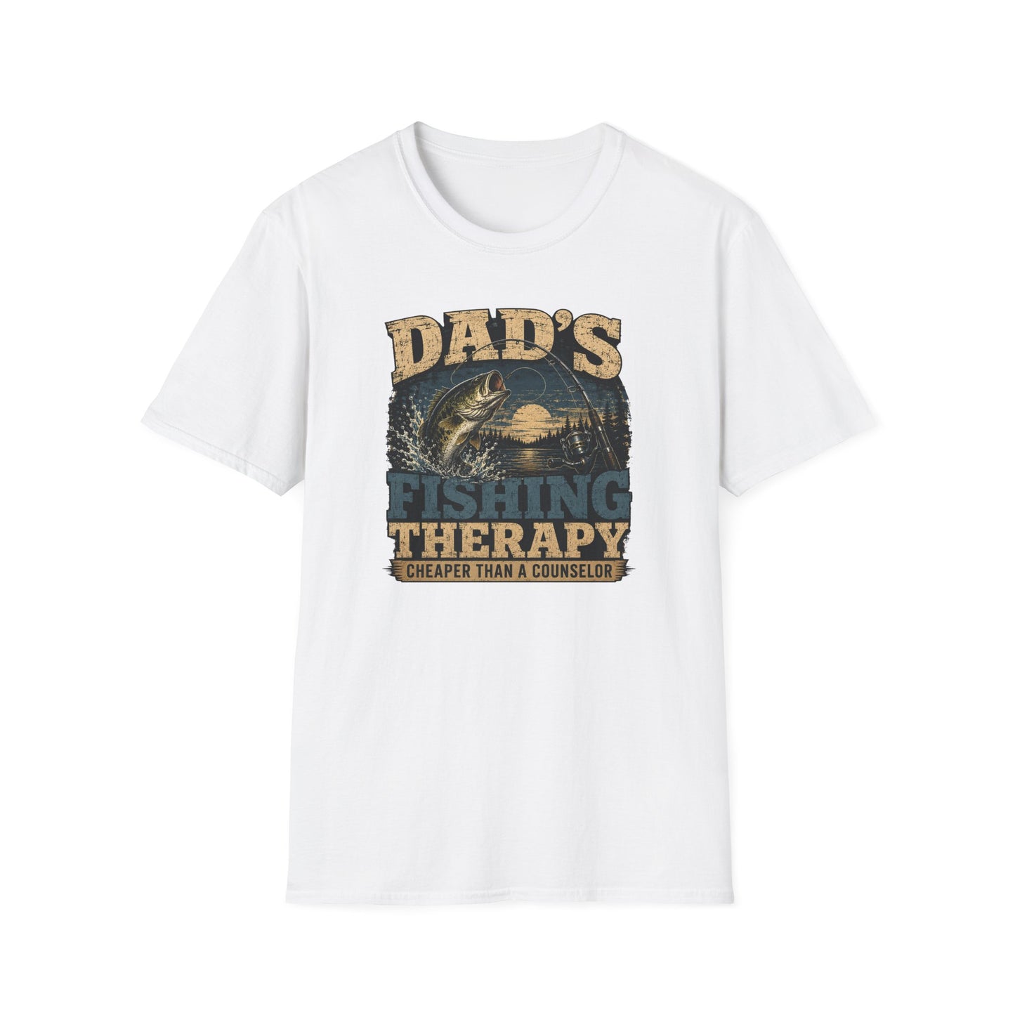 Fishing Dad Shirt, Dads Fishing Therapy Tee, Bass Fishing T-Shirt, Fisherman Gift, Fathers Day Shirt for Dad