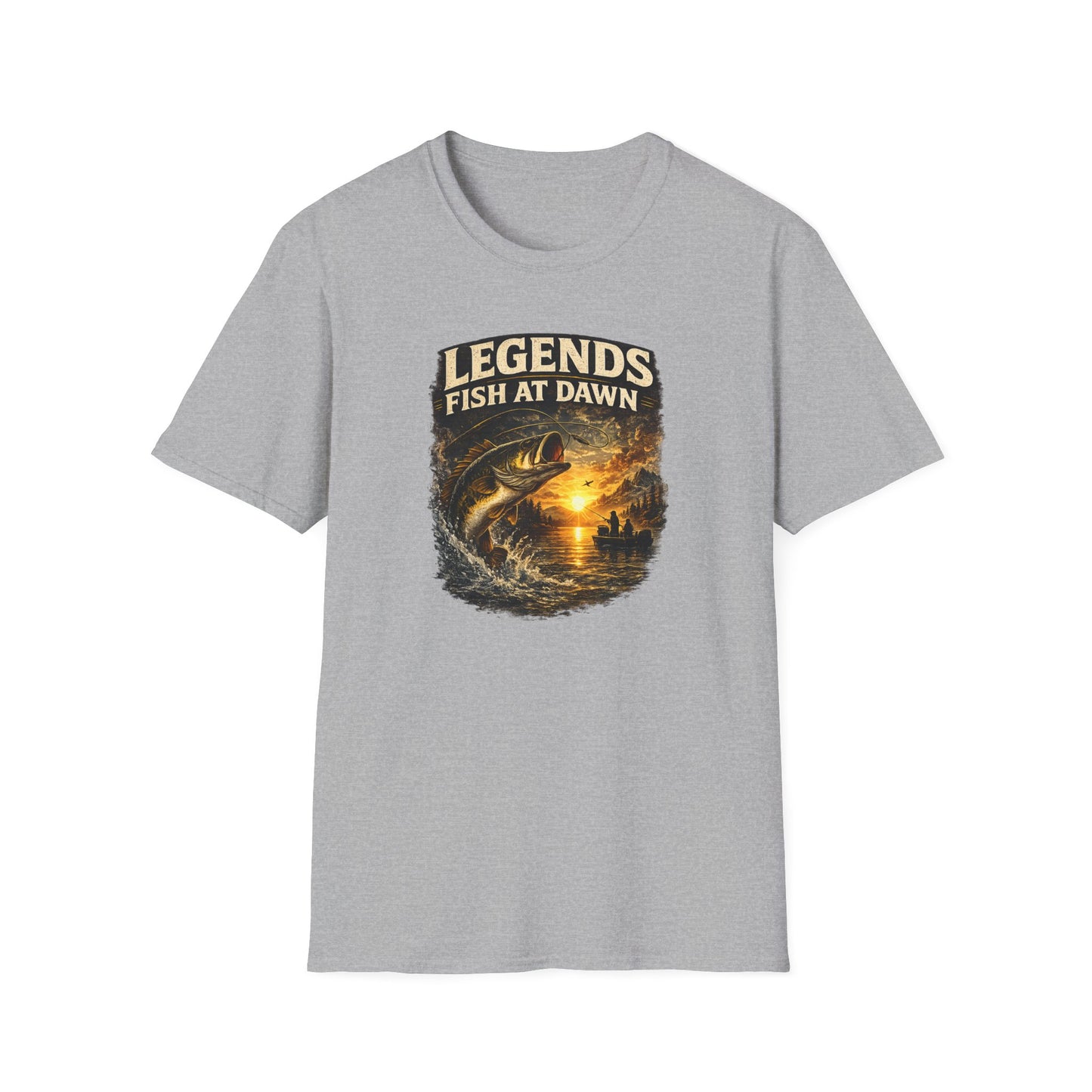 Fishing Shirt for Men, Legends Fish at Dawn Tee, Bass Fishing T-Shirt, Fisherman Gift, Fathers Day Shirt for Dad