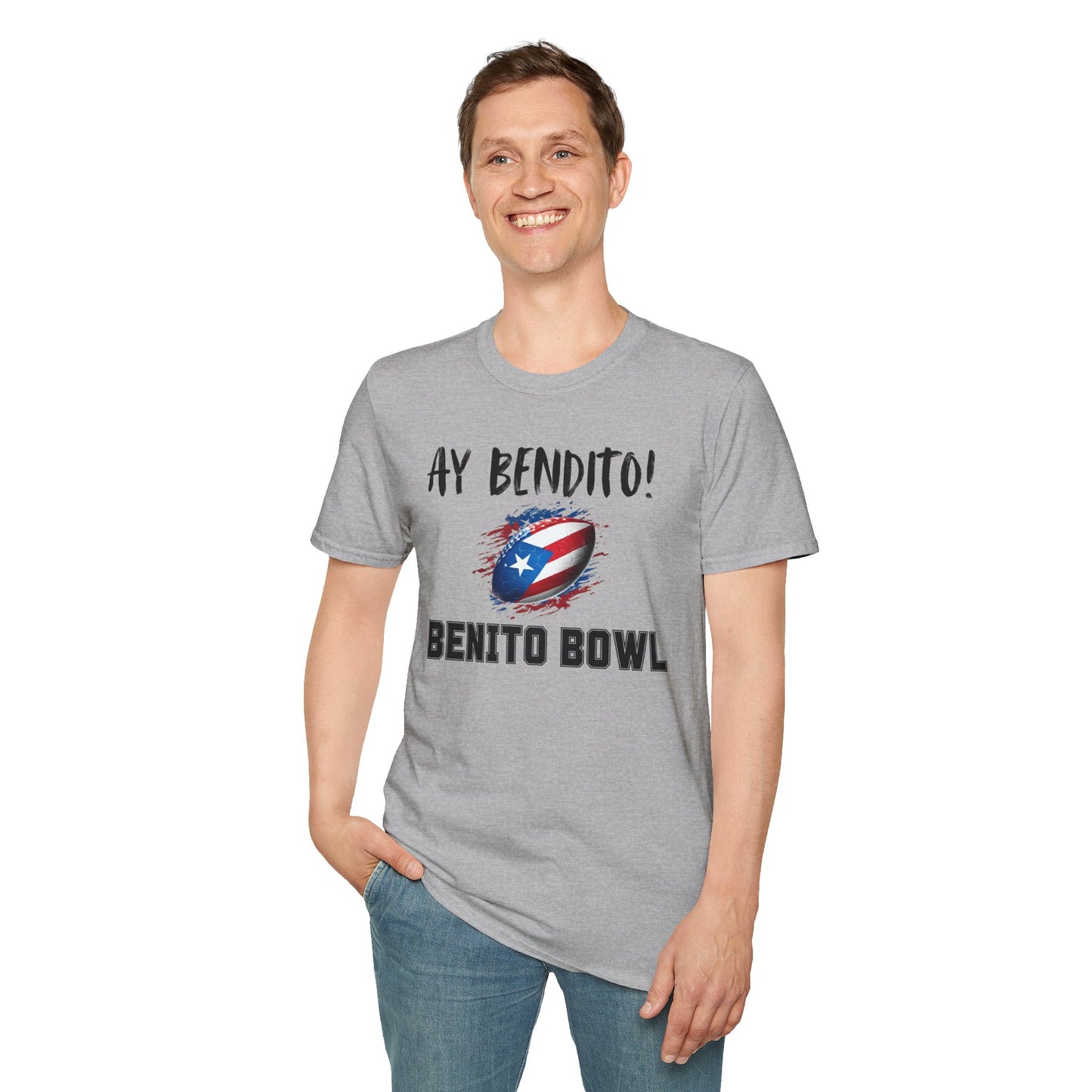 Ay Bendito! Benito Bowl T-Shirt, Halftime Benito Shirt, Football Fan Gift, Benito Tee, Puerto Rico Heritage Boriqua Pride Gift