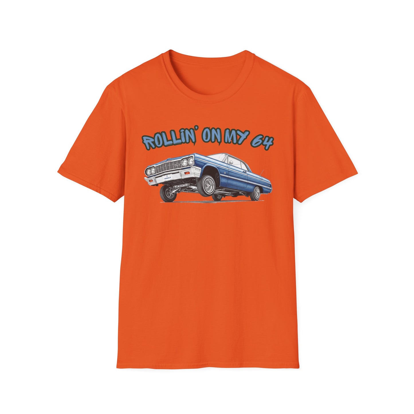 Lowrider Shirt, Rollin On My 64 Tee, Classic Car Graphic Shirt, Vintage Car Enthusiast Gift, Retro Auto Unisex Tee