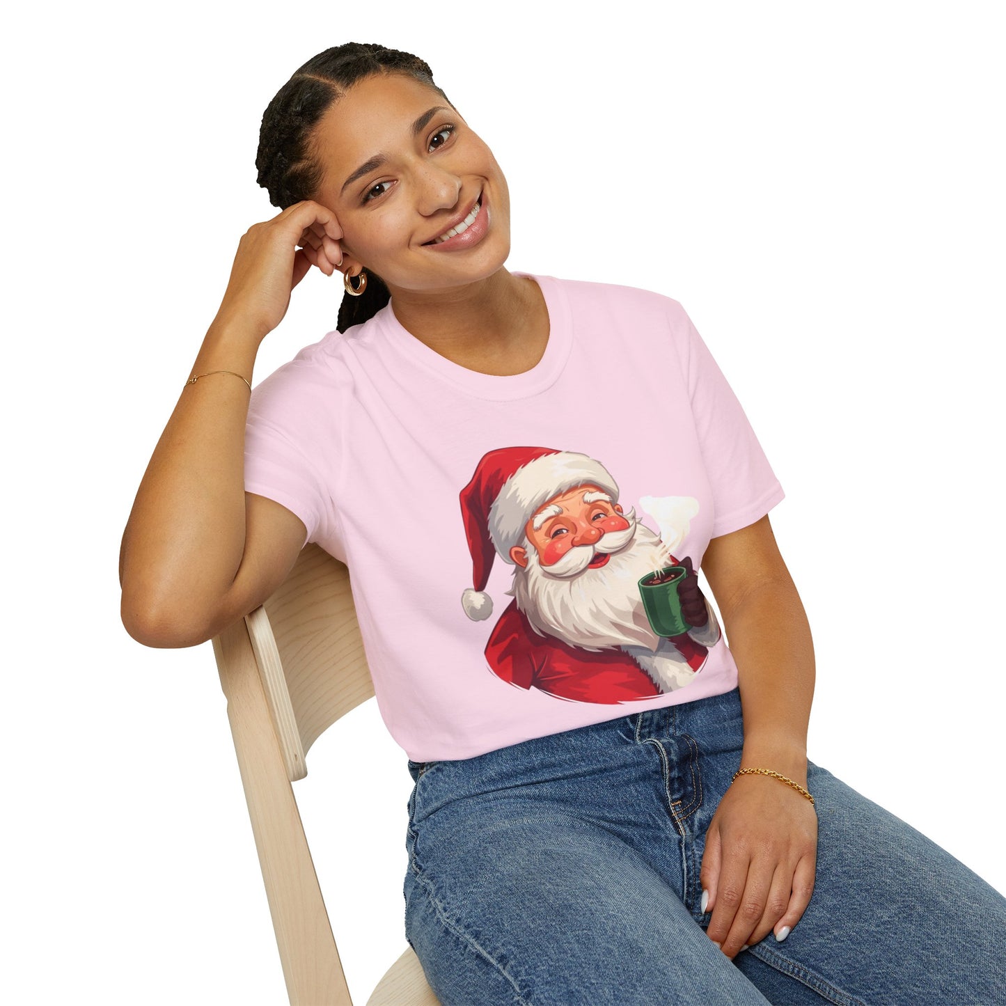 Santa enjoying Hot Chocolate Shirt, Family Christmas Shirts, Christmas T Shirt, Holiday Shirt, Cute Xmas Shirt for the family, Holiday Gift