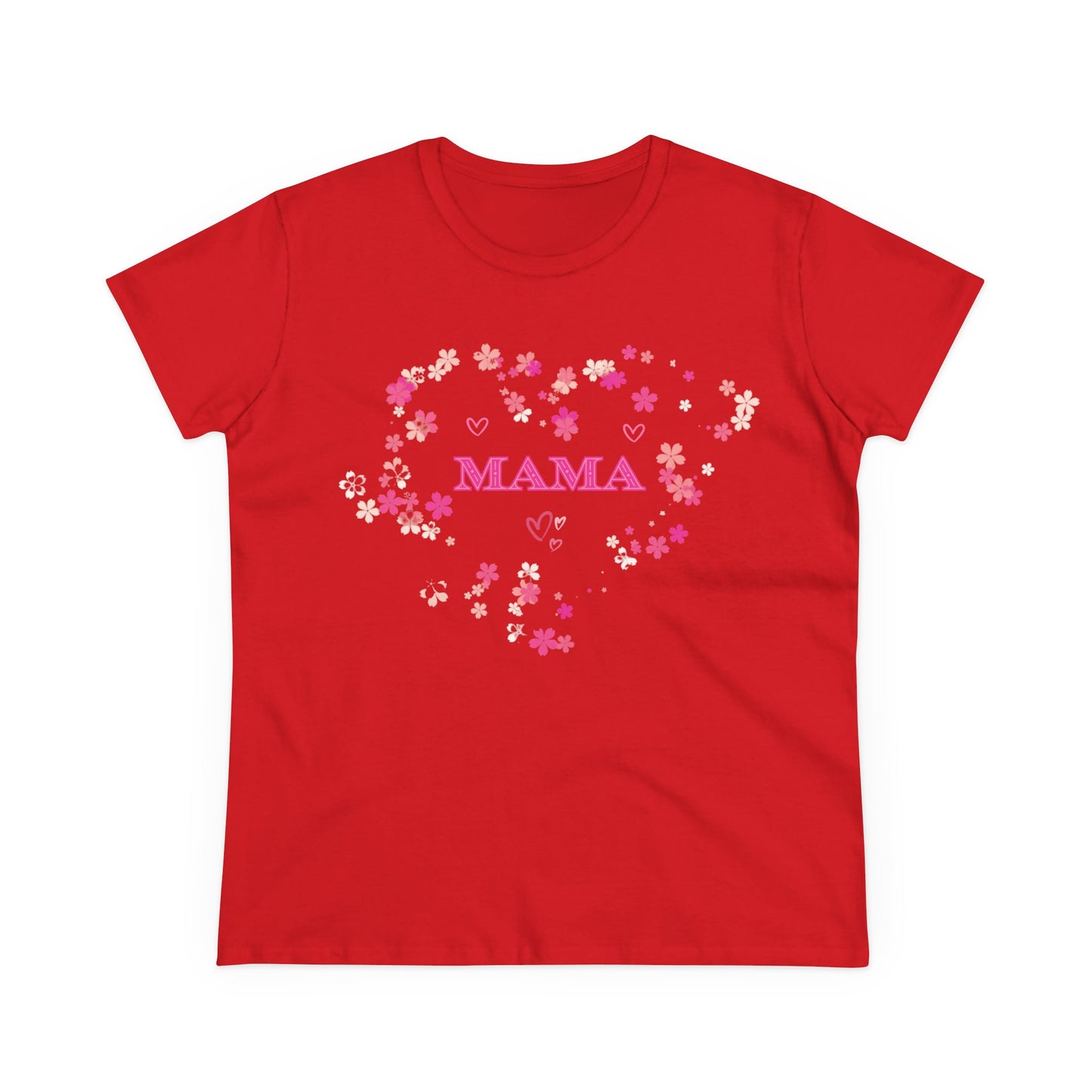 Floral Mama Women's Tee, Mother's Day Shirt, Heart Print Shirt, Mom Gift Shirt, Motherhood Tee, Mom Gift, MAMA Pride Shirt