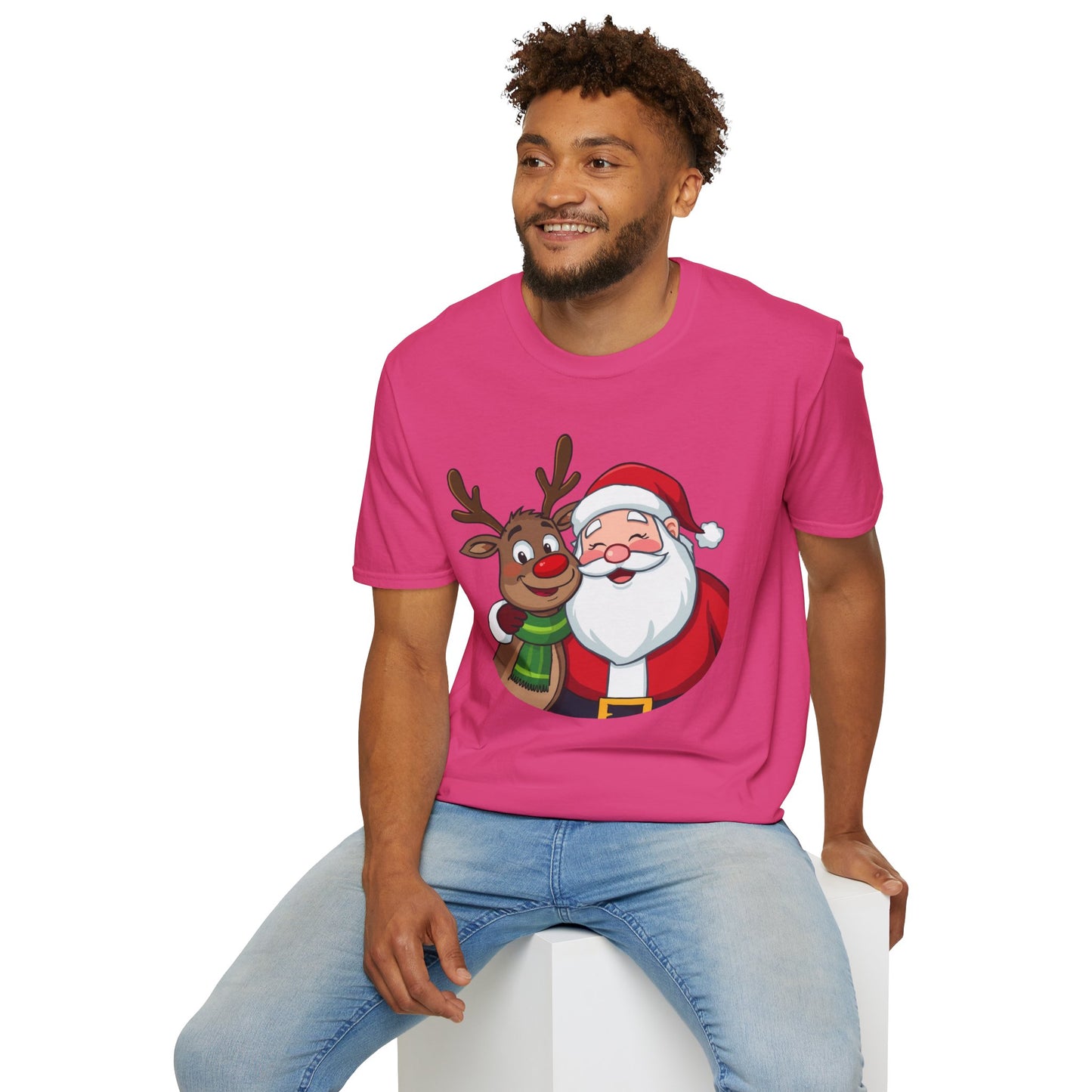 Smiling Santa and Rudolph Shirt, Family Christmas Shirts, Christmas T Shirt, Holiday Shirt, Cute Xmas Shirt for the family, Holiday Gift