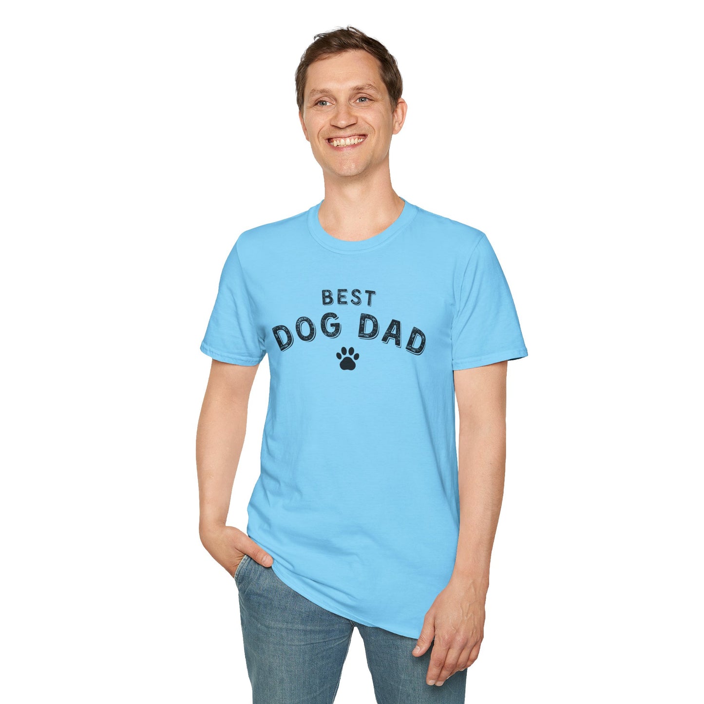 Best Dog Dad T-Shirt – Funny Dog Lover Shirt for Men, Paw Print Pet Dad Tee, Dog Father Gift