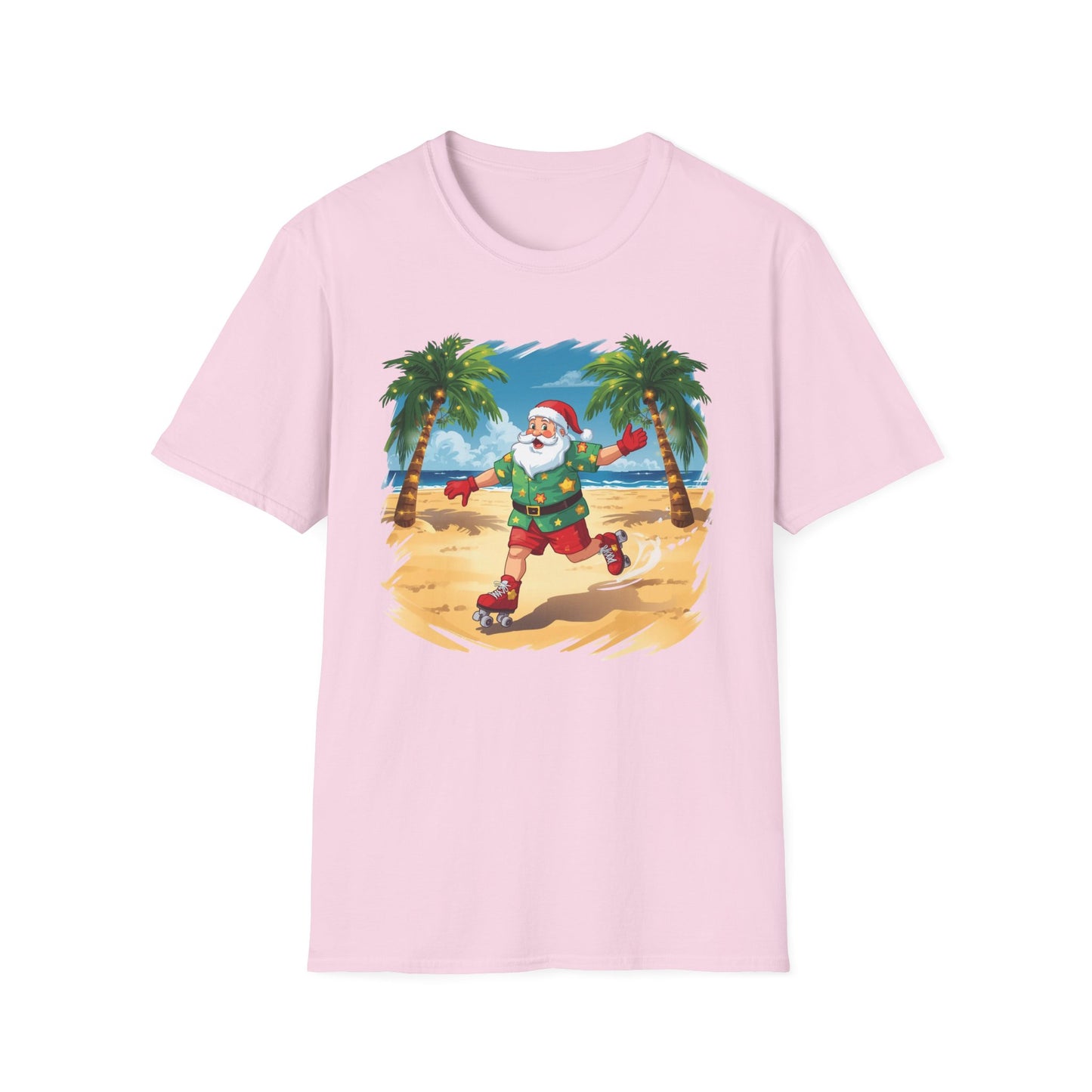 Tropical Santa skating shirt, Family Christmas Shirts, Christmas T Shirt, Holiday Shirt, Cute Xmas Shirt for the family, Holiday Gift
