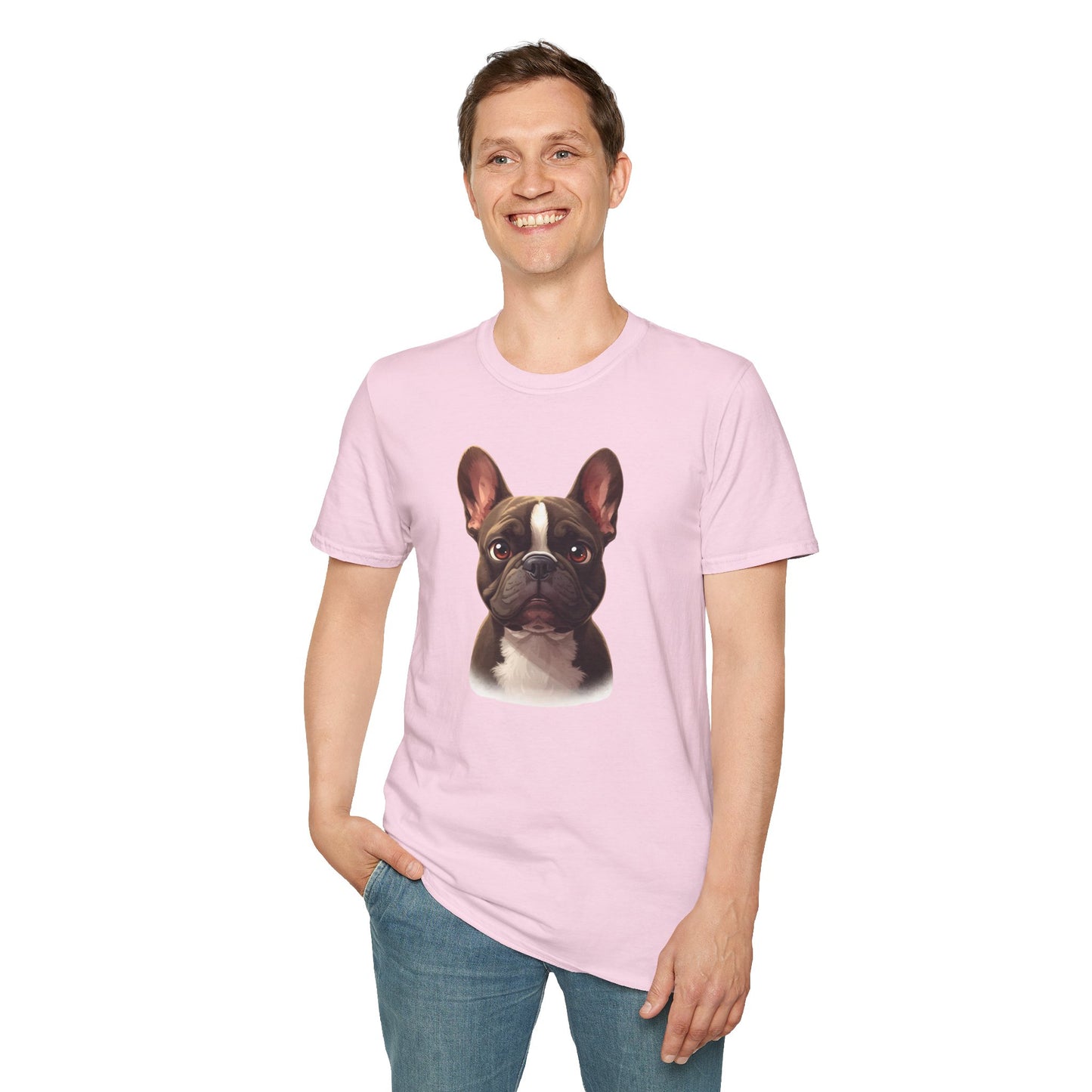 French Bulldog Dog Portrait Shirt – Frenchie Dog Lover Gift, Cute Dog Mom Tee, Dog Dad Shirt, Pet Breed Apparel