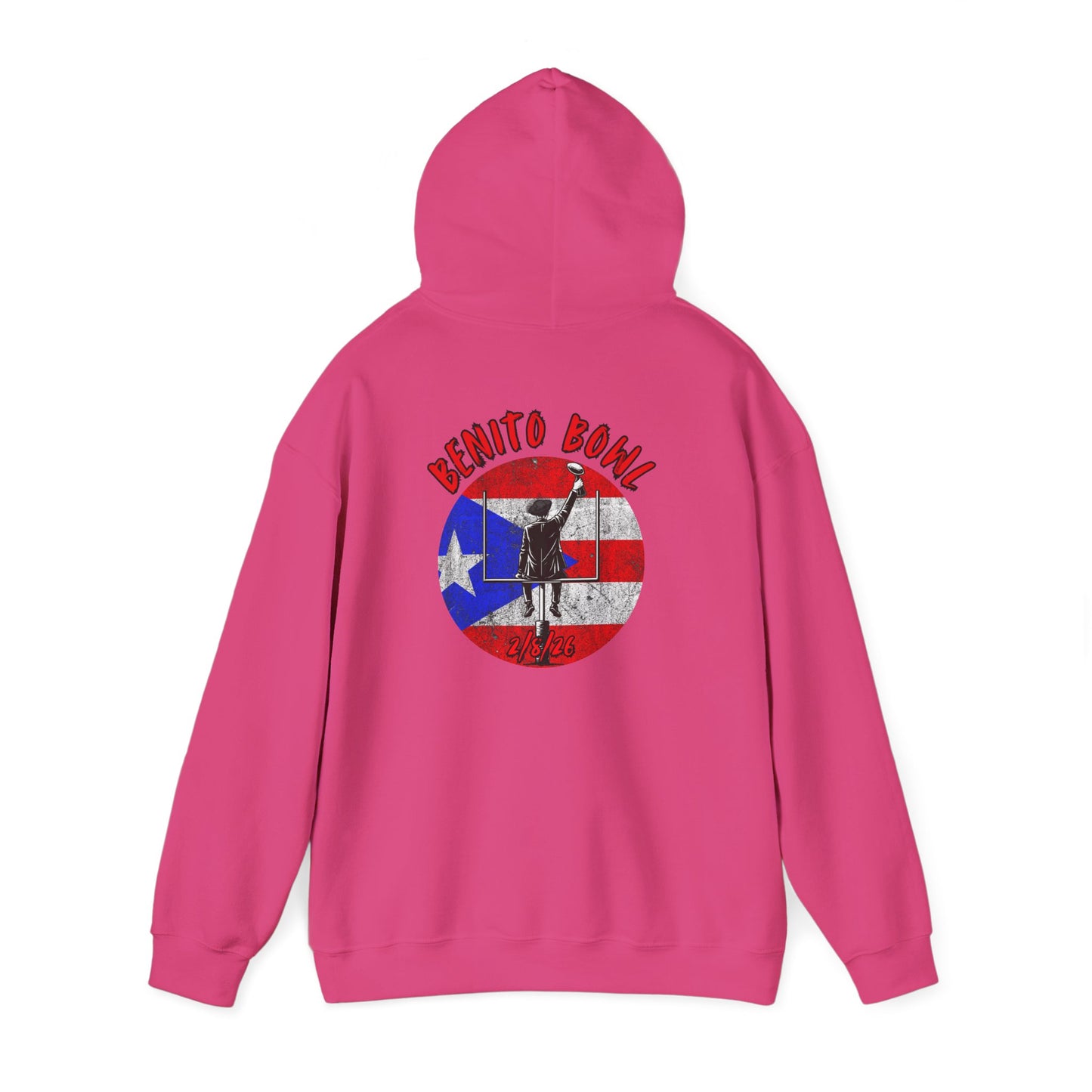 Benito Bowl 2/8/26 Hoodie – Puerto Rico Heritage, Boricua Pride Football Benito Fan Hoodie