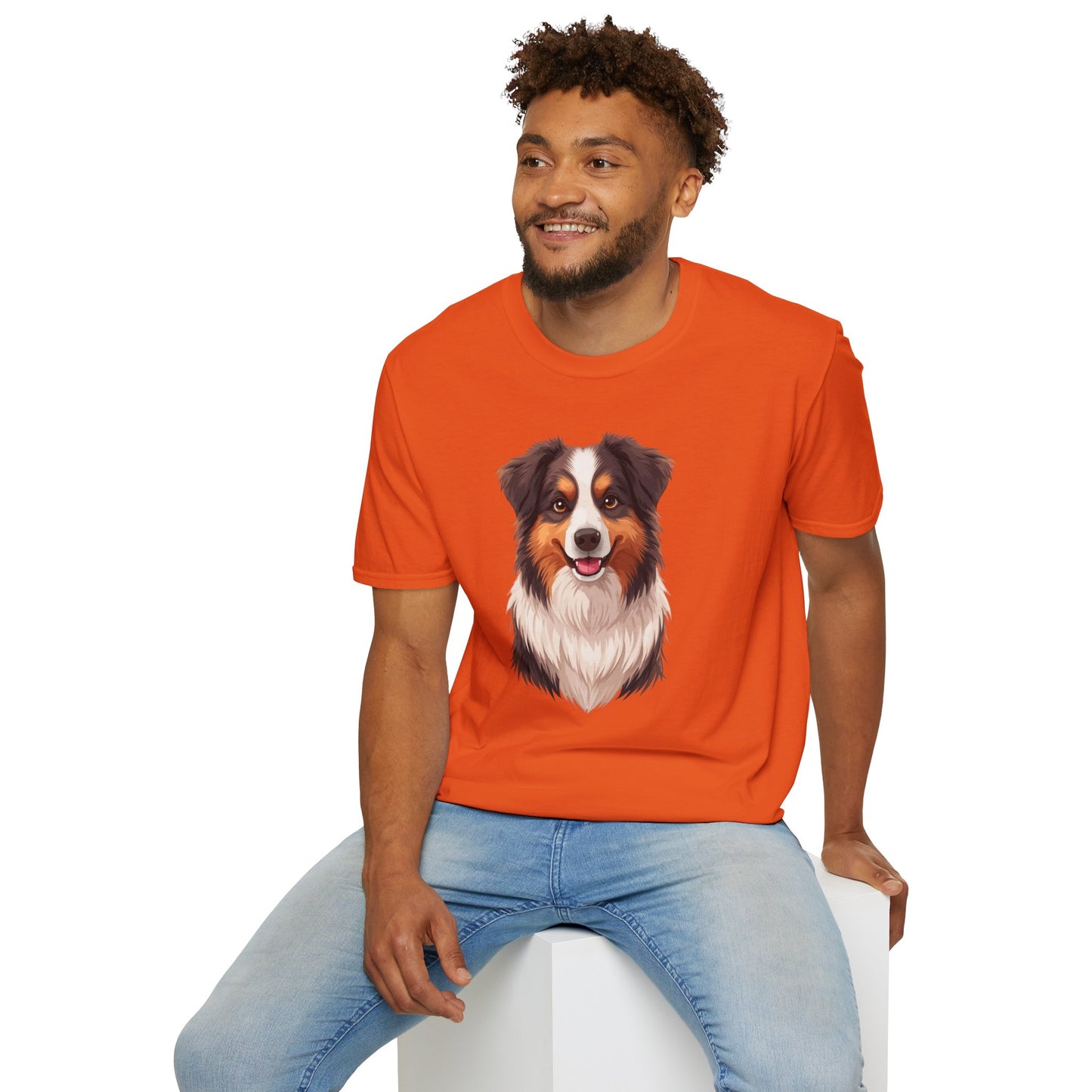 Australian Shepherd Dog Portrait Shirt – Aussie Dog Lover Gift, Cute Dog Mom Tee, Dog Dad Shirt, Pet Breed Apparel