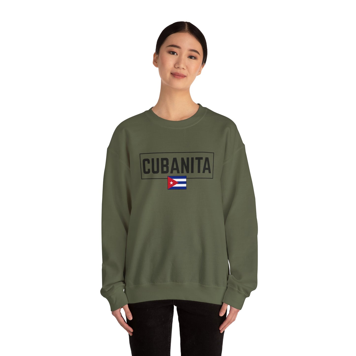 CUBANITA Sweatshirt – Cuban Flag Sweatshirt for Women, Latino Pride Sweatshirt, Cuba Heritage Top, Cuban Culture Graphic Sweatshirt