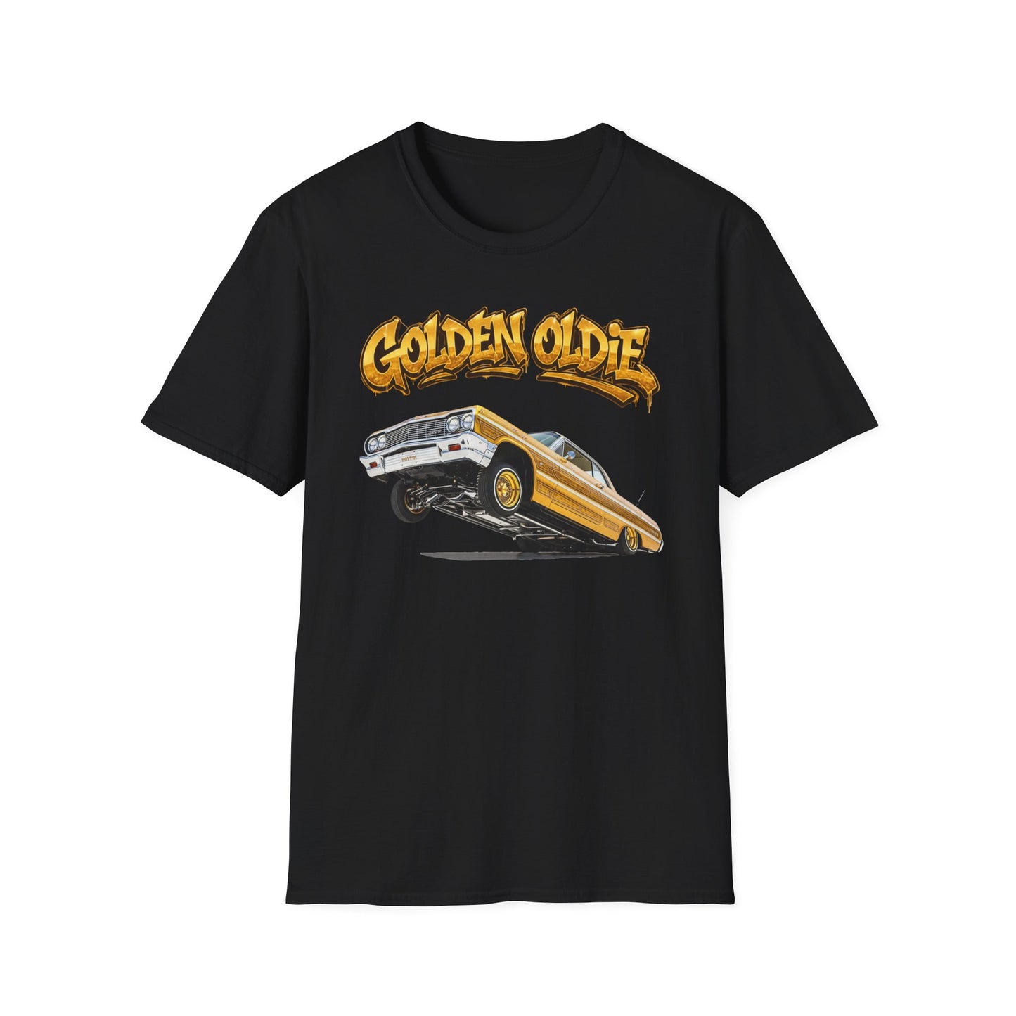 Golden Oldie Lowrider Shirt, Classic Car Tee, Vintage Auto Graphic Shirt, Car Enthusiast Gift, Retro Car Lover Tee
