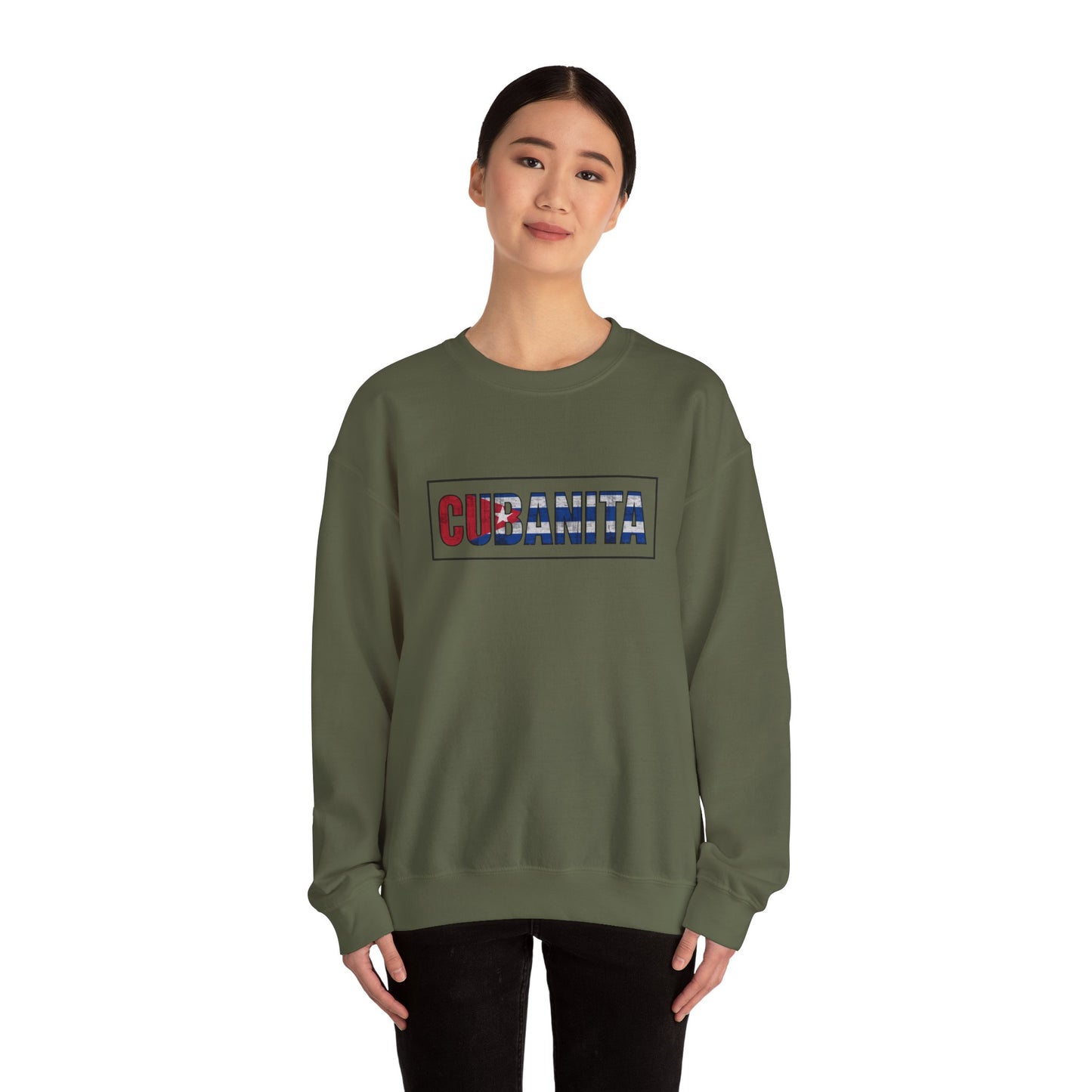 CUBANITA Sweatshirt – Cuban Flag Sweatshirt for Women, Latina Pride Sweatshirt, Cuba Heritage Top, Cuban Culture Graphic Sweatshirt