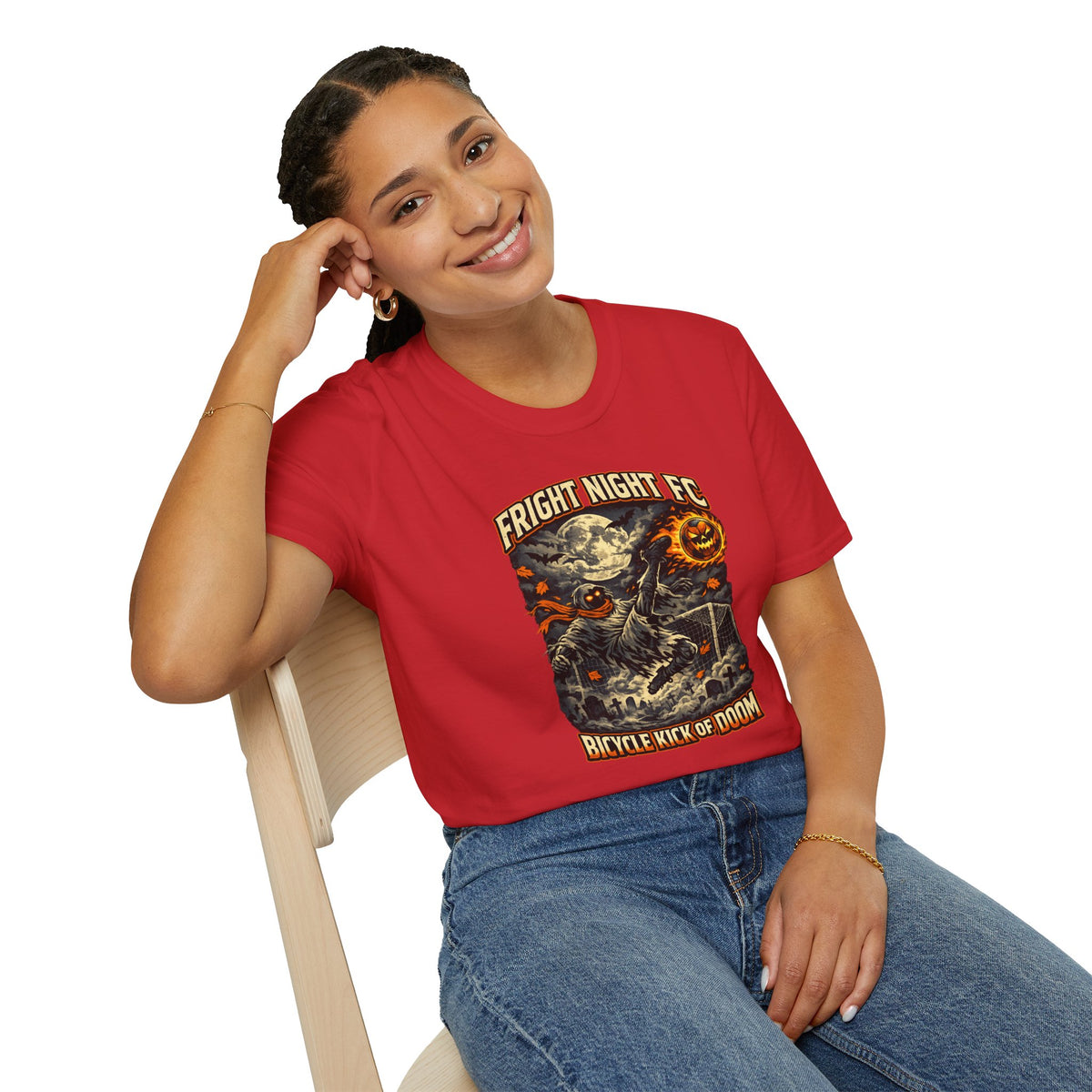 Halloween Soccer Shirt, Fright Night FC Tee, Mummy Soccer T-Shirt, Pumpkin Soccer Ball Shirt, Fall Sports Gift