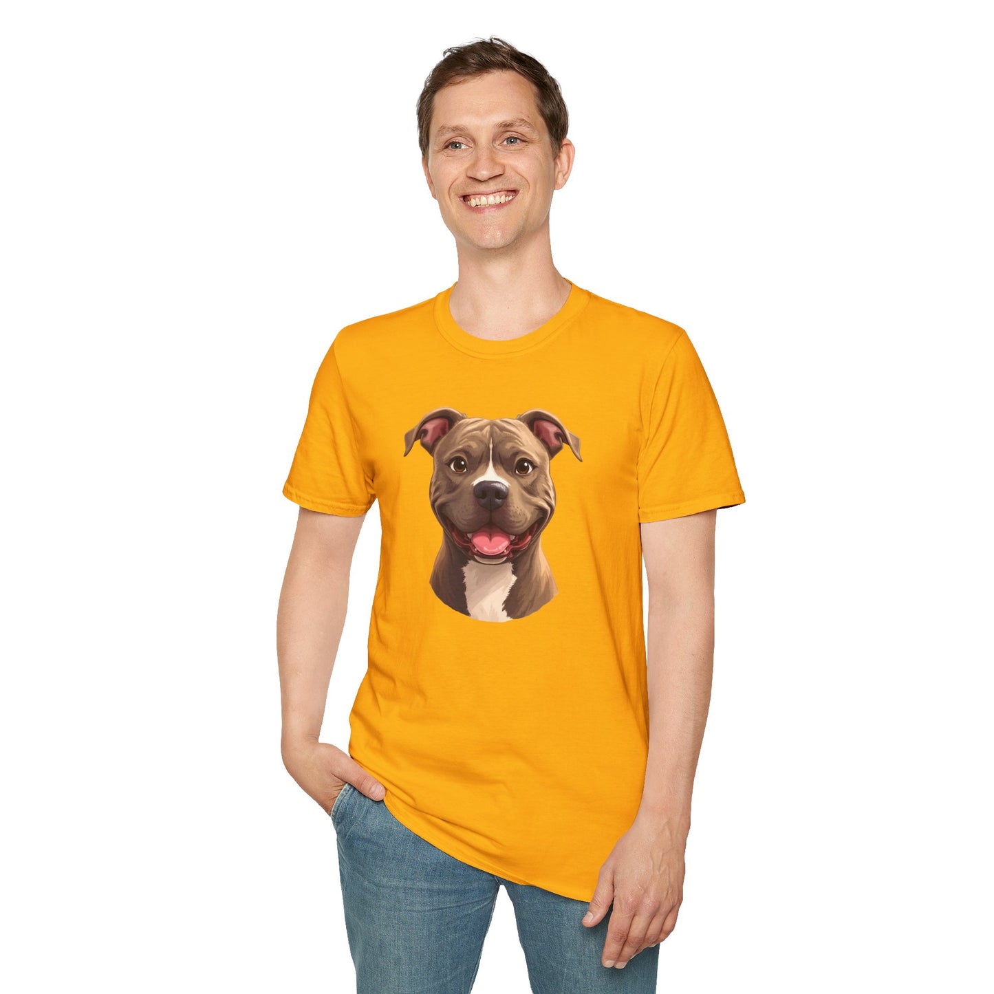 Pit Bull Terrier Dog Portrait Shirt – Pitbull Dog Lover Gift, Cute Dog Mom Tee, Dog Dad Shirt, Pet Breed Apparel