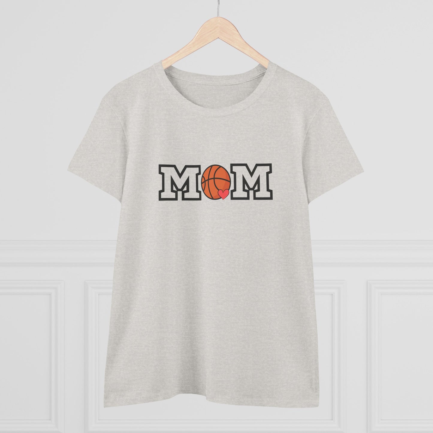 Basketball Mom Shirt, Sports Mom Gift, Cotton T-Shirt, Basketball Fan Apparel, Mother's Day Tee, Mom loves Basketball, Sports Mom