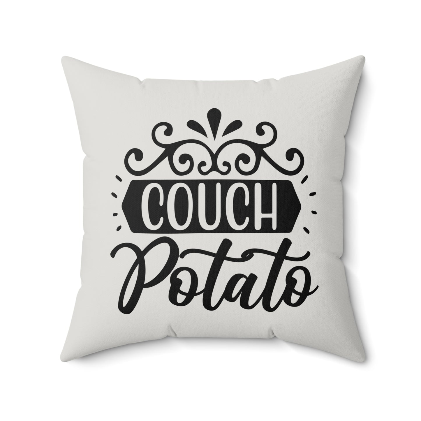 Couch Potato Quote Pillow, Faux Suede Throw Cushion for Home Decor, Funny Gift for friends and family, Living Room Accent, Couch Pillow