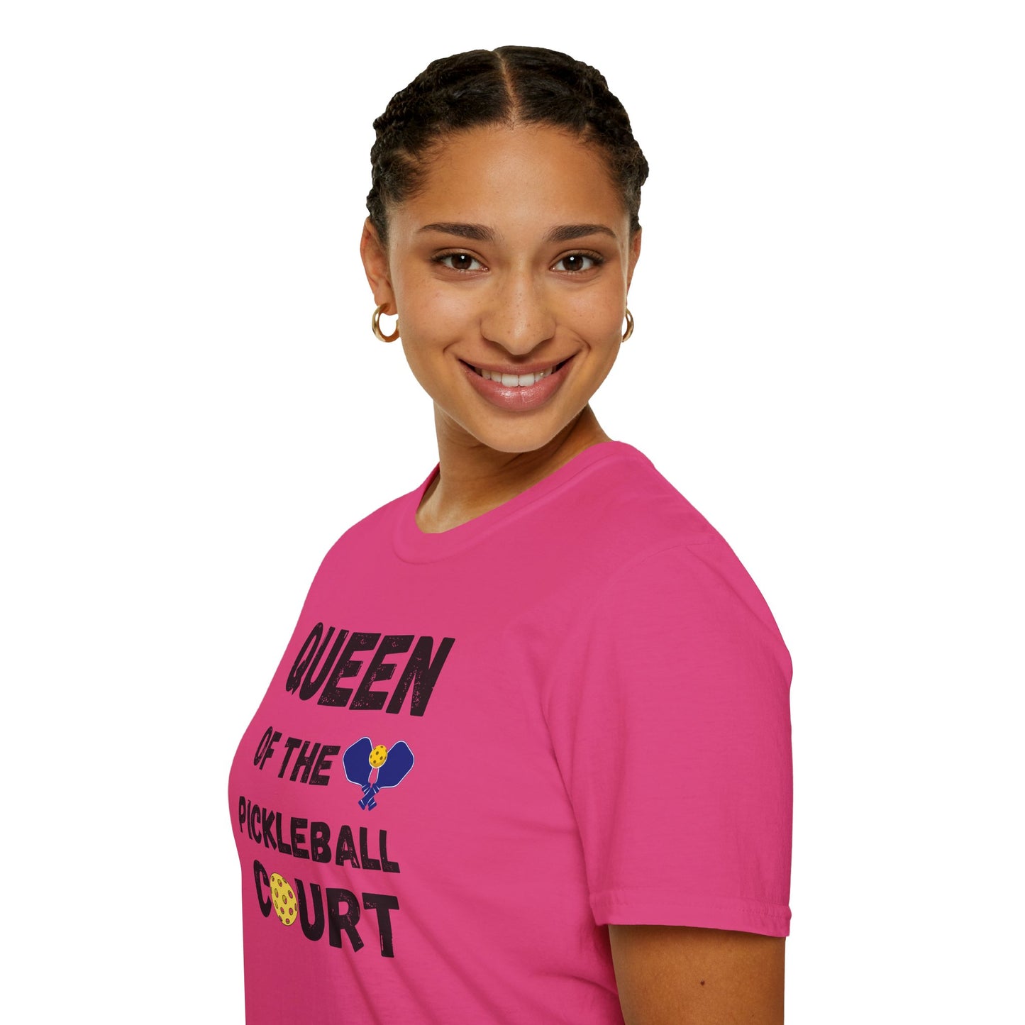 Queen of the Pickleball Court Unisex Softstyle T-Shirt, Pickleball Gift, Pickleball Apparel, Pickleball Lover Shirt, Pickleball Player Tee,
