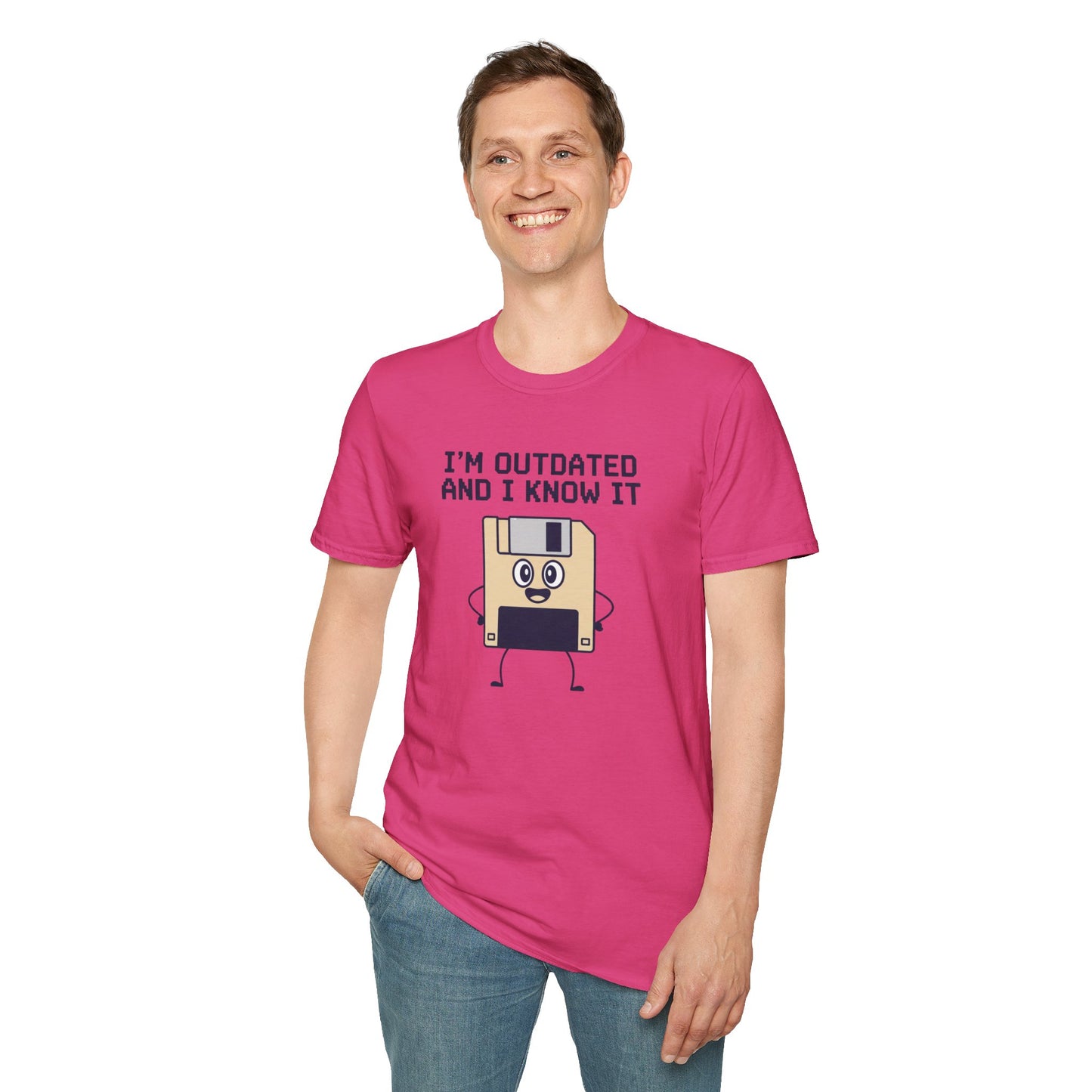 Funny Floppy Disk Shirt, Im Outdated and I Know It Tee, Retro Tech Shirt, Computer Nerd Gift, Geek Unisex T Shirt