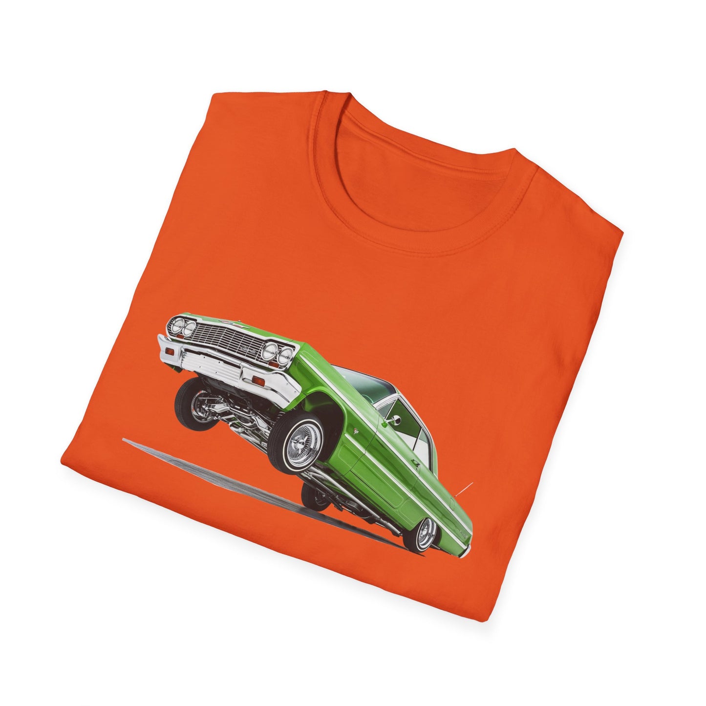 1964 Chevy Impala Hydraulics Lowrider Hoppin' Ink Drawing T-Shirt - Old School Hip Hop Cholo Art Tee Design - Chicano Car Club Graphic Tee