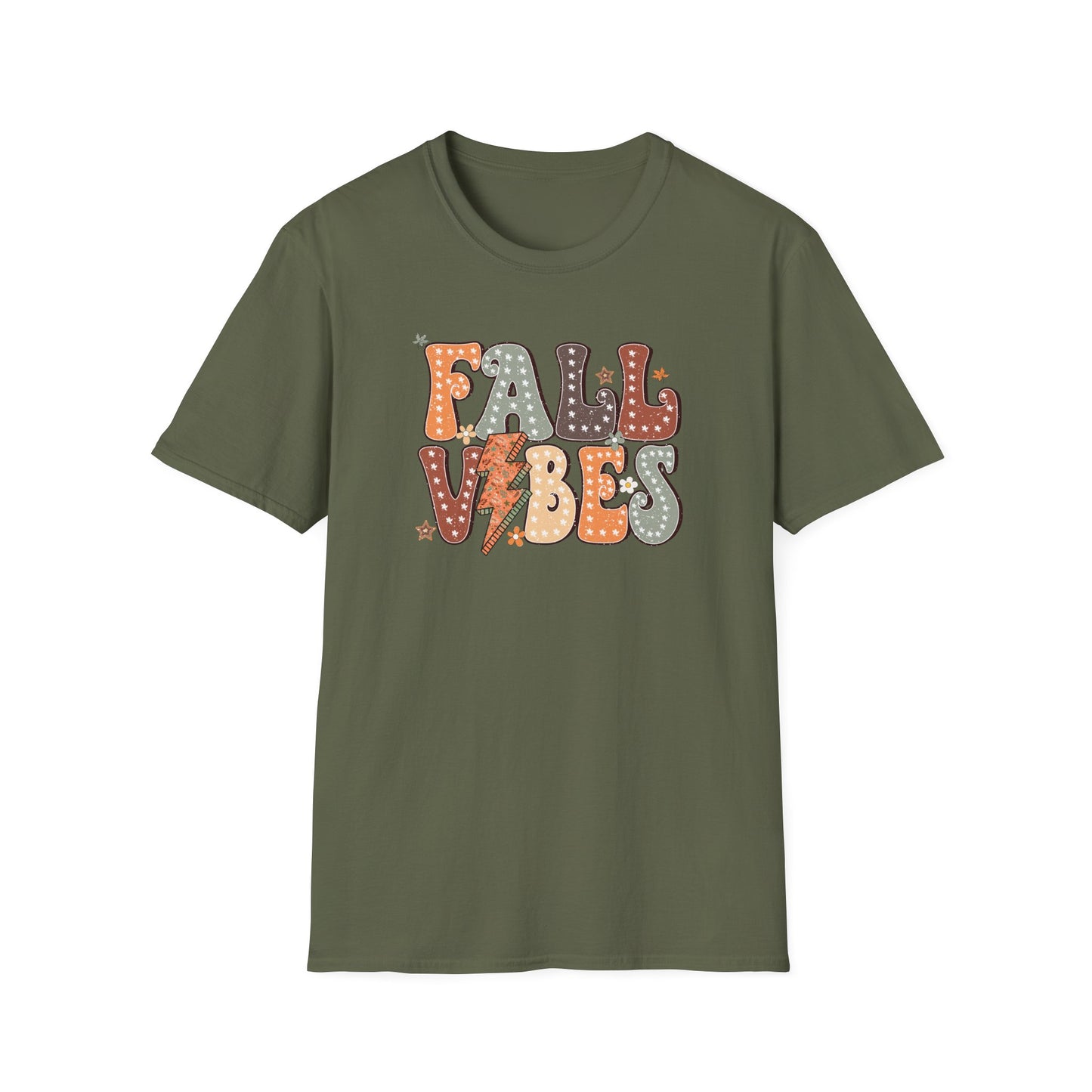 Fall Vibes T-Shirt, Autumn Graphic Tee, Cozy Shirt, Relaxing Casual Top, Seasonal Clothing, Thanksgiving Tee, Friendsgiving gift