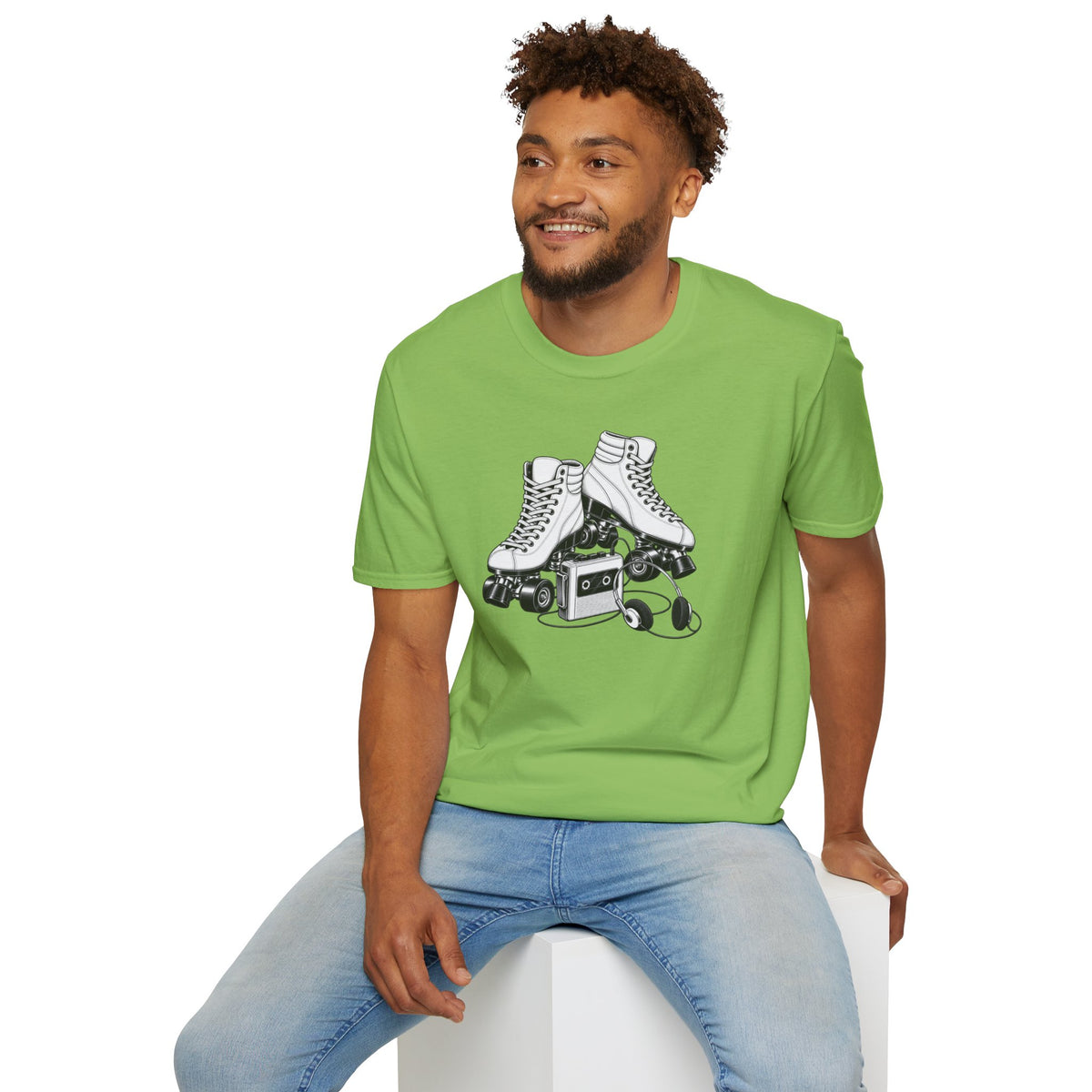 Roller Skate T-Shirt, Retro Cassette Tee, Vintage Roller Rink Shirt, Music Lover Gift, Skater Tee