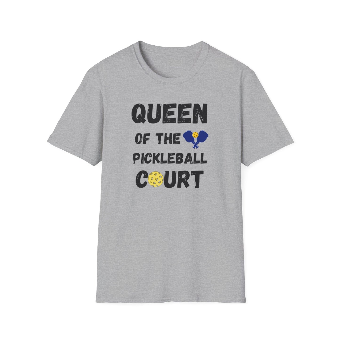 Queen of the Pickleball Court Unisex Softstyle T-Shirt, Pickleball Gift, Pickleball Apparel, Pickleball Lover Shirt, Pickleball Player Tee,
