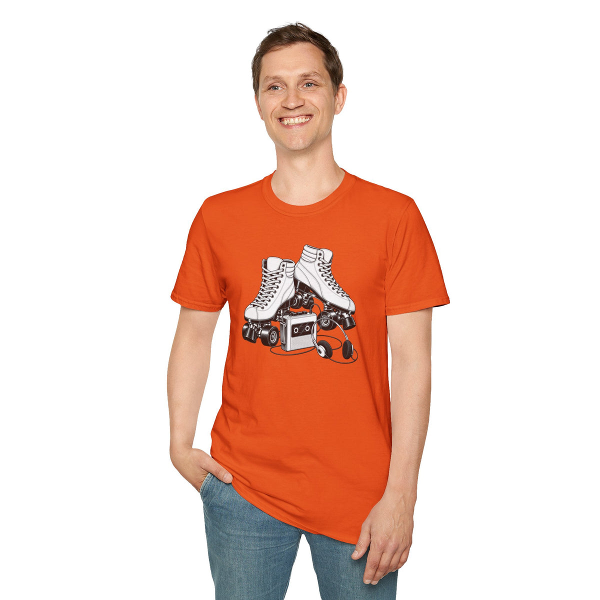 Roller Skate T-Shirt, Retro Cassette Tee, Vintage Roller Rink Shirt, Music Lover Gift, Skater Tee