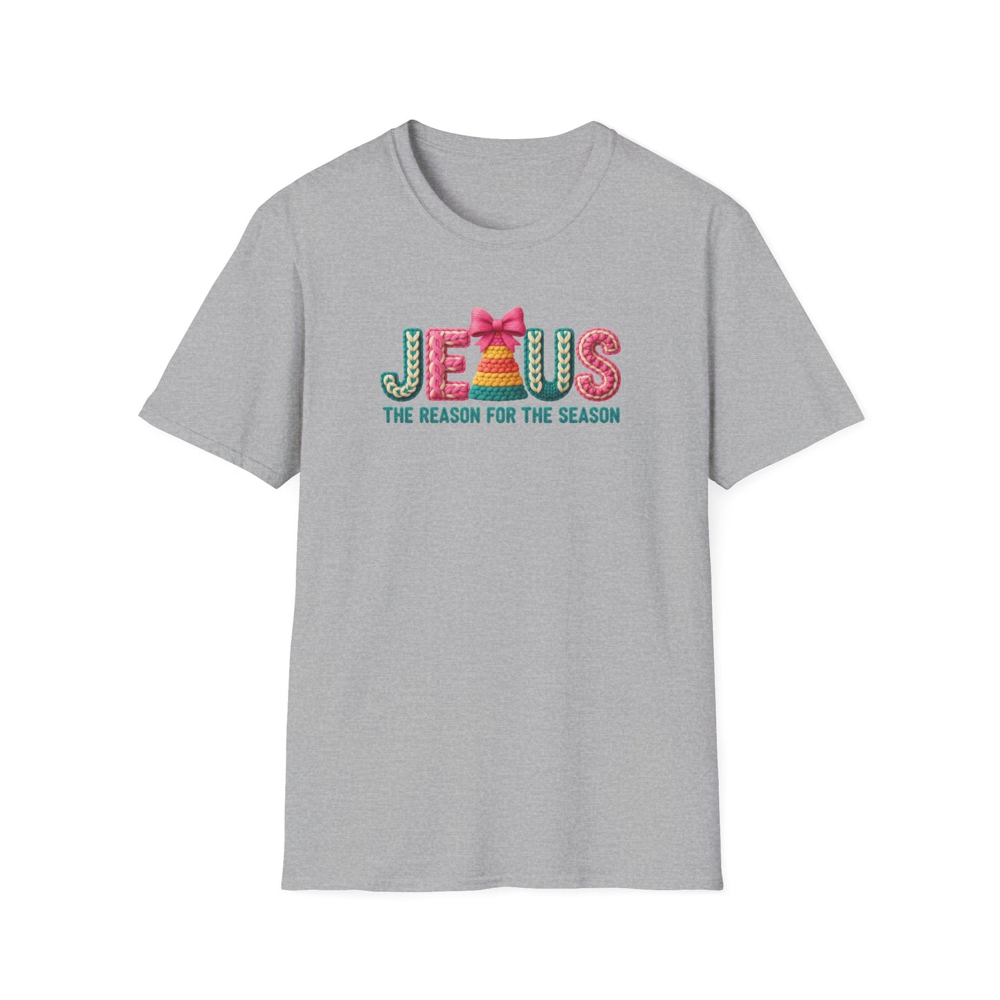 Jesus Christmas T-Shirt – The Reason for the Season Tee, Faith Christian Holiday Shirt with Bow Design