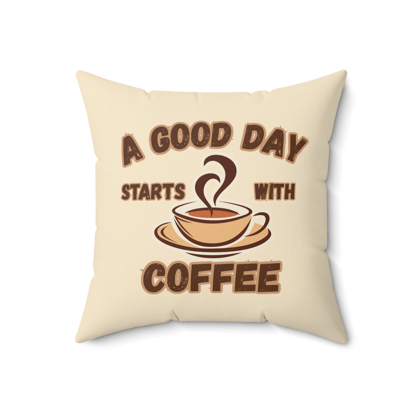 Coffee Quote Pillow, Faux Suede Throw Cushion for Home Decor, Funny Gift for Coffee Lovers, Living Room Accent, Couch Pillow, Gift for Her