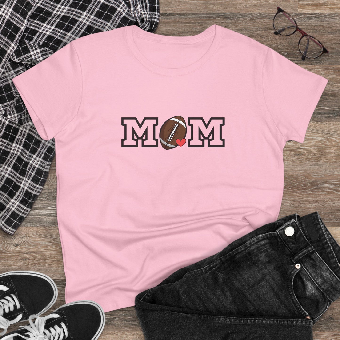 Football Mom Shirt, Sports Mom Gift, Cotton T-Shirt, Football Fan Apparel, Mother's Day Tee, Mom loves Football, Sports Mom