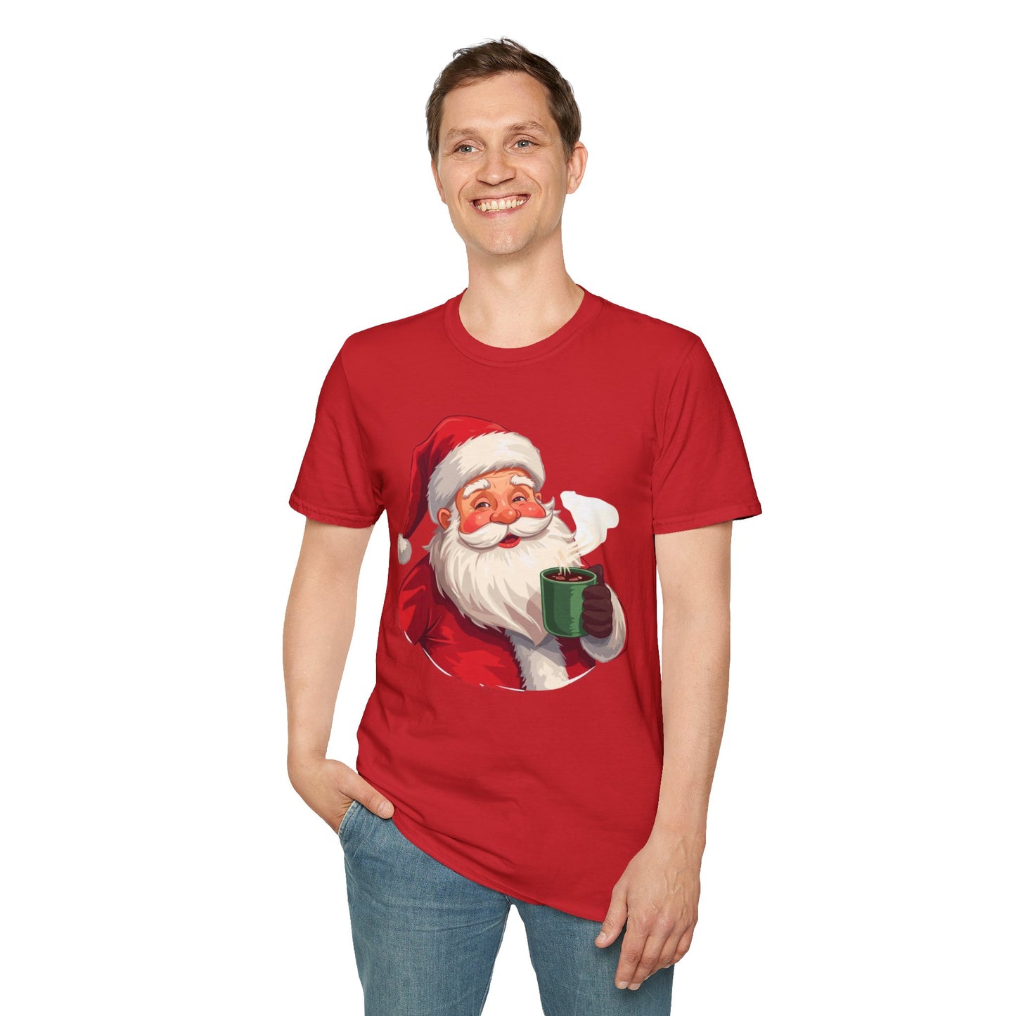 Santa enjoying Hot Chocolate Shirt, Family Christmas Shirts, Christmas T Shirt, Holiday Shirt, Cute Xmas Shirt for the family, Holiday Gift
