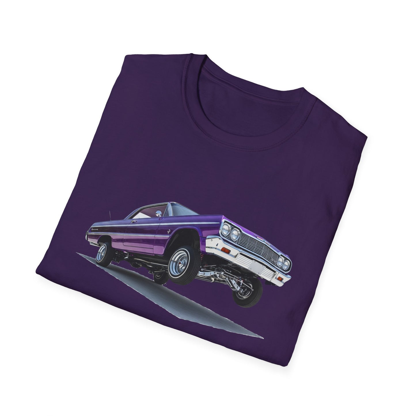 1964 Chevy Impala Hydraulics Lowrider Hoppin' Ink Drawing T-Shirt - Old School Hip Hop Cholo Art Tee Design - Chicano Car Club Graphic Tee