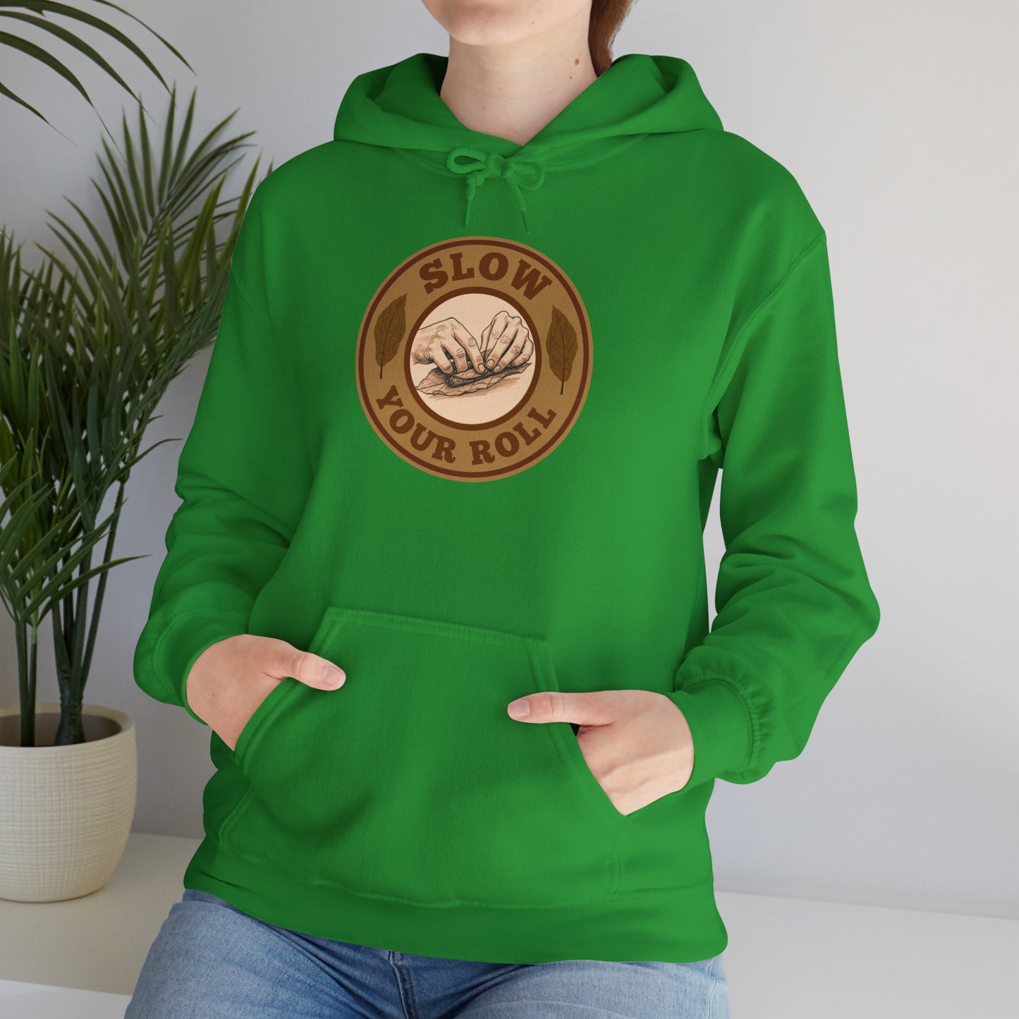 Slow Your Roll Cigar Hoodie Front Graphic, Fathers Day Gift, Relaxation Leisure, Cigar lover Gift, Cigar Aficionado, Dad Gift, Grandpa Gift