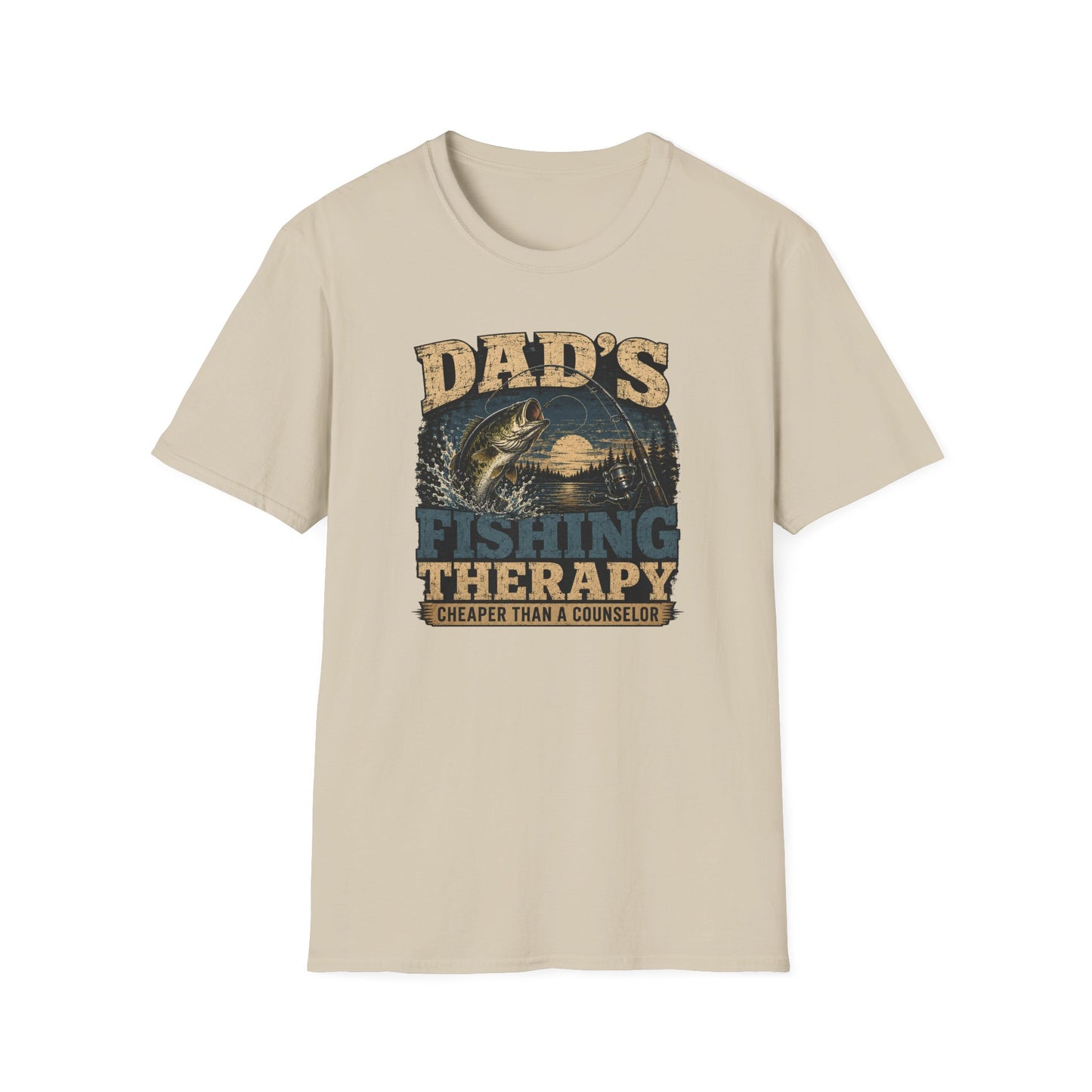Fishing Dad Shirt, Dads Fishing Therapy Tee, Bass Fishing T-Shirt, Fisherman Gift, Fathers Day Shirt for Dad