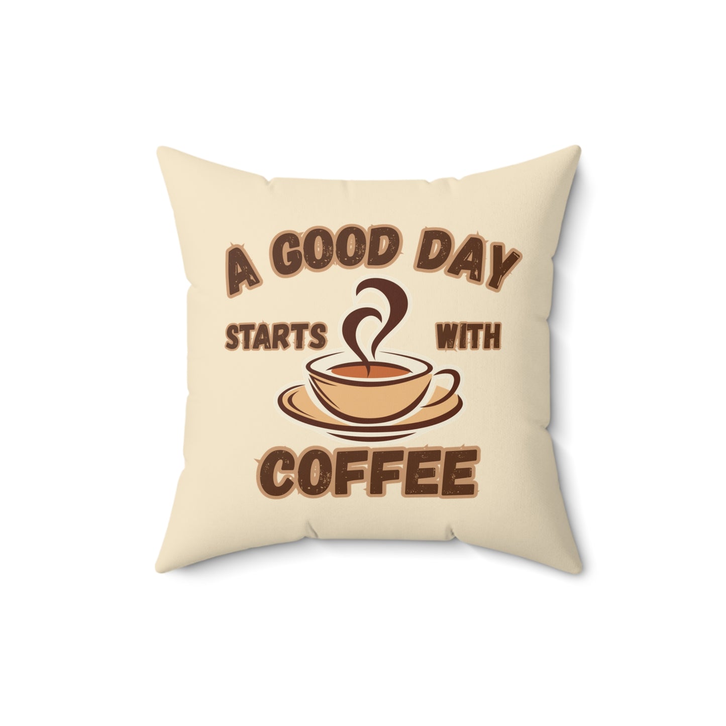 Coffee Quote Pillow, Faux Suede Throw Cushion for Home Decor, Funny Gift for Coffee Lovers, Living Room Accent, Couch Pillow, Gift for Her