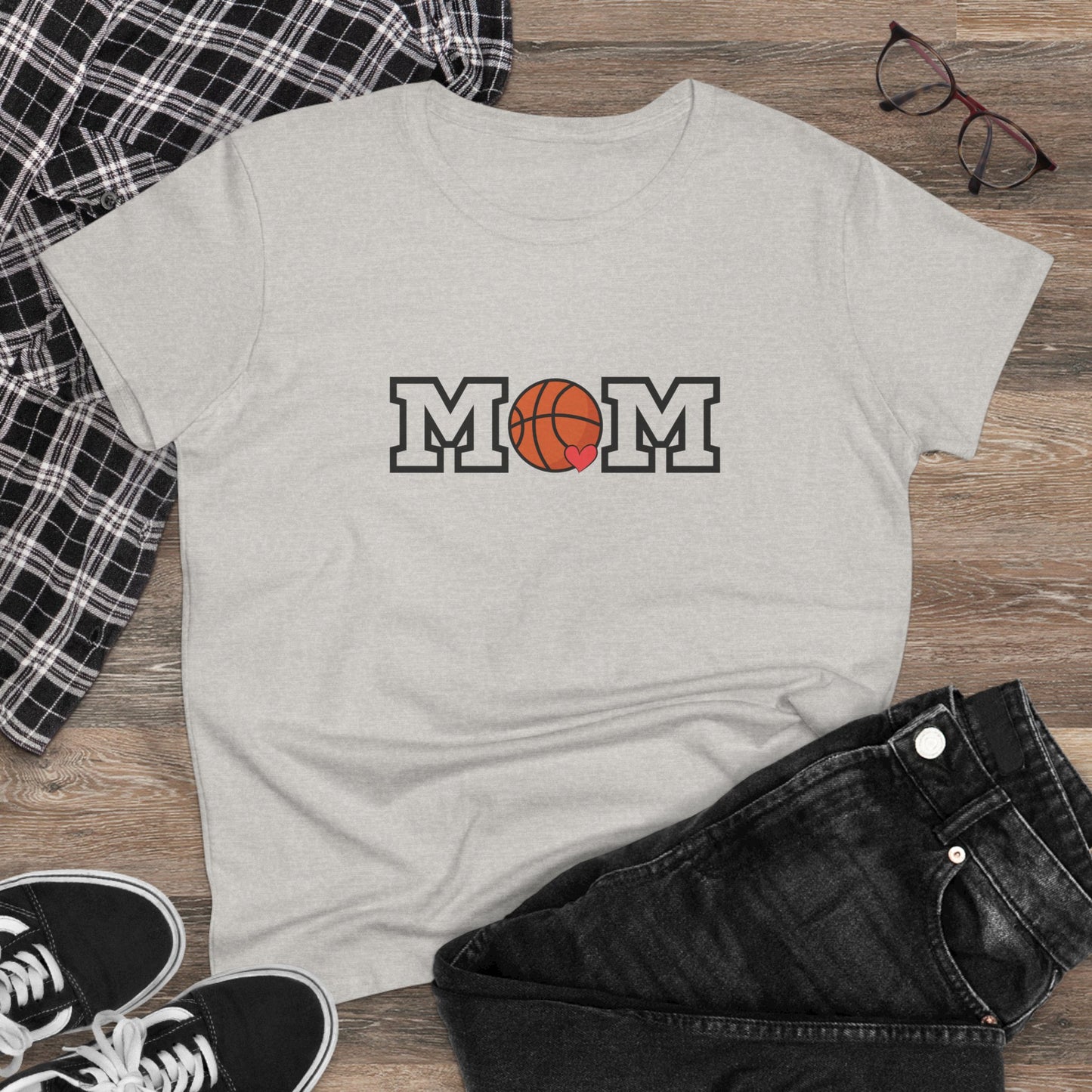 Basketball Mom Shirt, Sports Mom Gift, Cotton T-Shirt, Basketball Fan Apparel, Mother's Day Tee, Mom loves Basketball, Sports Mom