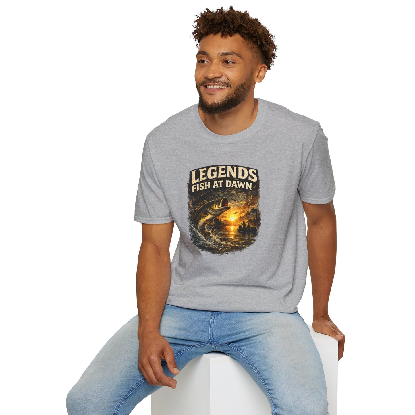Fishing Shirt for Men, Legends Fish at Dawn Tee, Bass Fishing T-Shirt, Fisherman Gift, Fathers Day Shirt for Dad