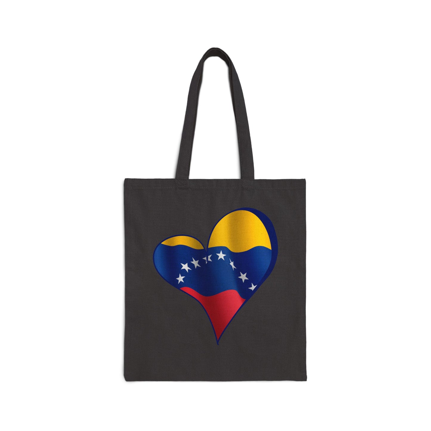 Venezuela Flag Heart Tote Bag, Cotton Canvas Grocery Shopping Beach Handbag, Venezuela Pride Gift, Patriotic Shoulder Bag