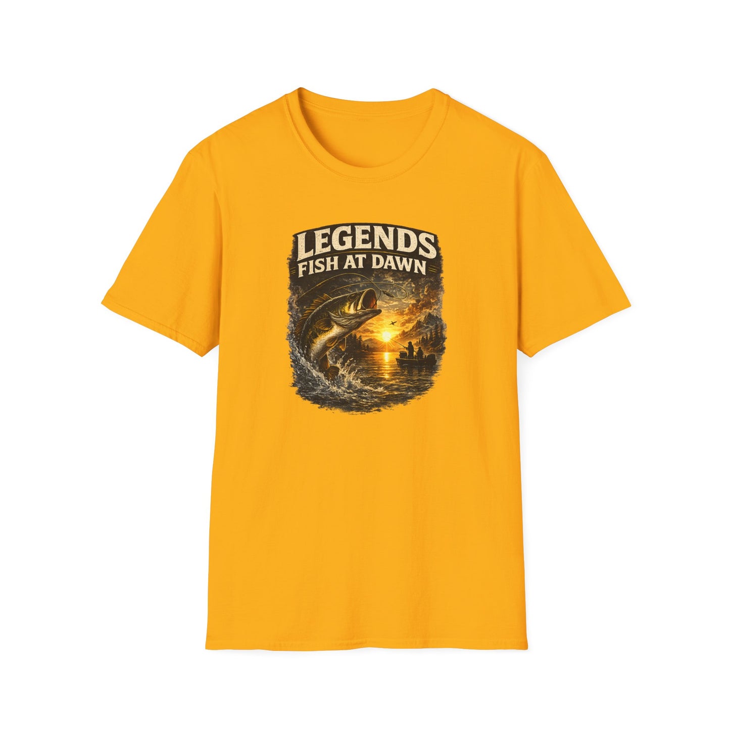 Fishing Shirt for Men, Legends Fish at Dawn Tee, Bass Fishing T-Shirt, Fisherman Gift, Fathers Day Shirt for Dad