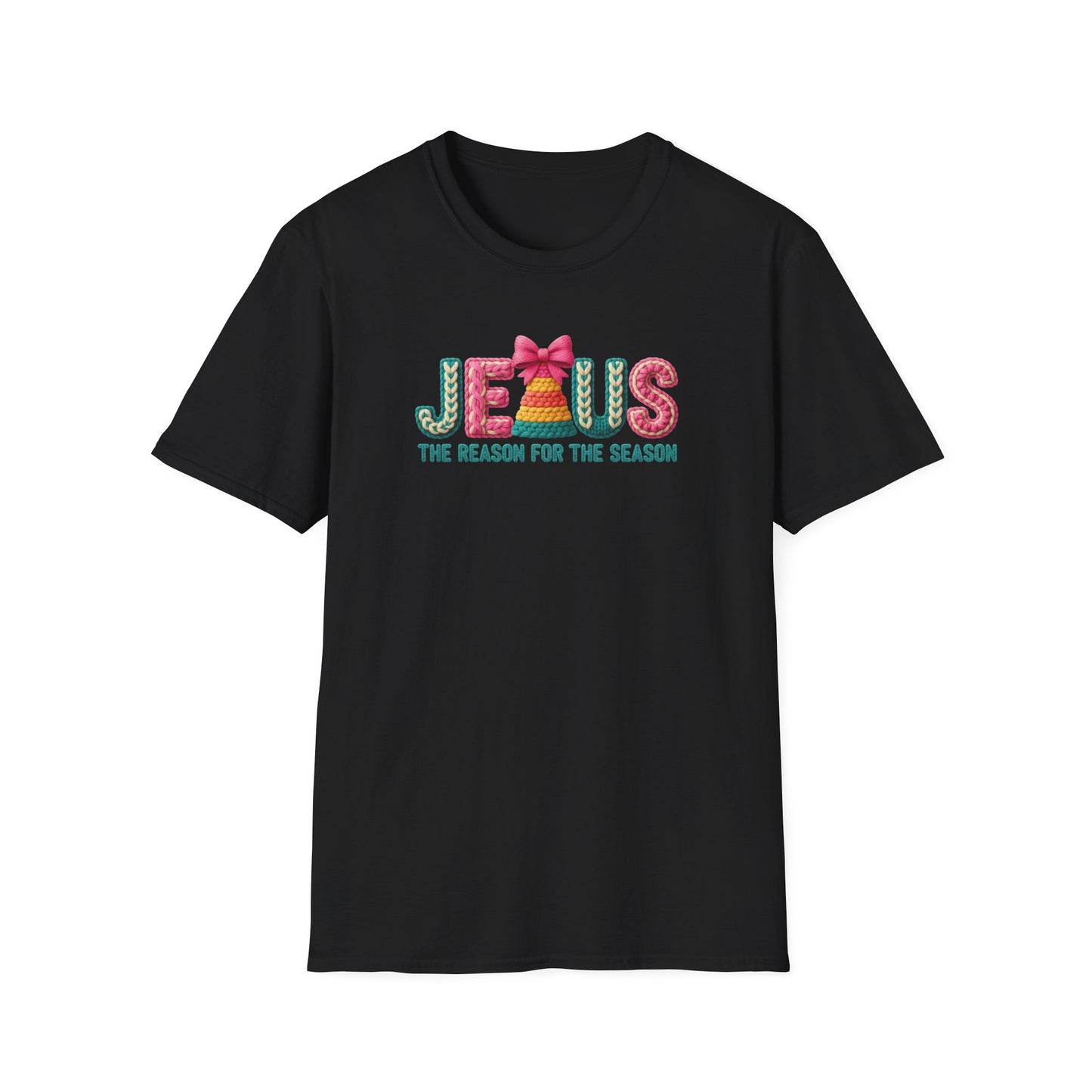 Jesus Christmas T-Shirt – The Reason for the Season Tee, Faith Christian Holiday Shirt with Bow Design