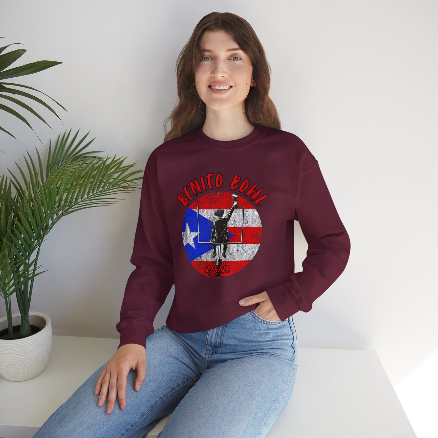 Benito Bowl 2/8/26 Sweatshirt – Puerto Rico Heritage, Boricua Pride Football Fan Sweatshirt
