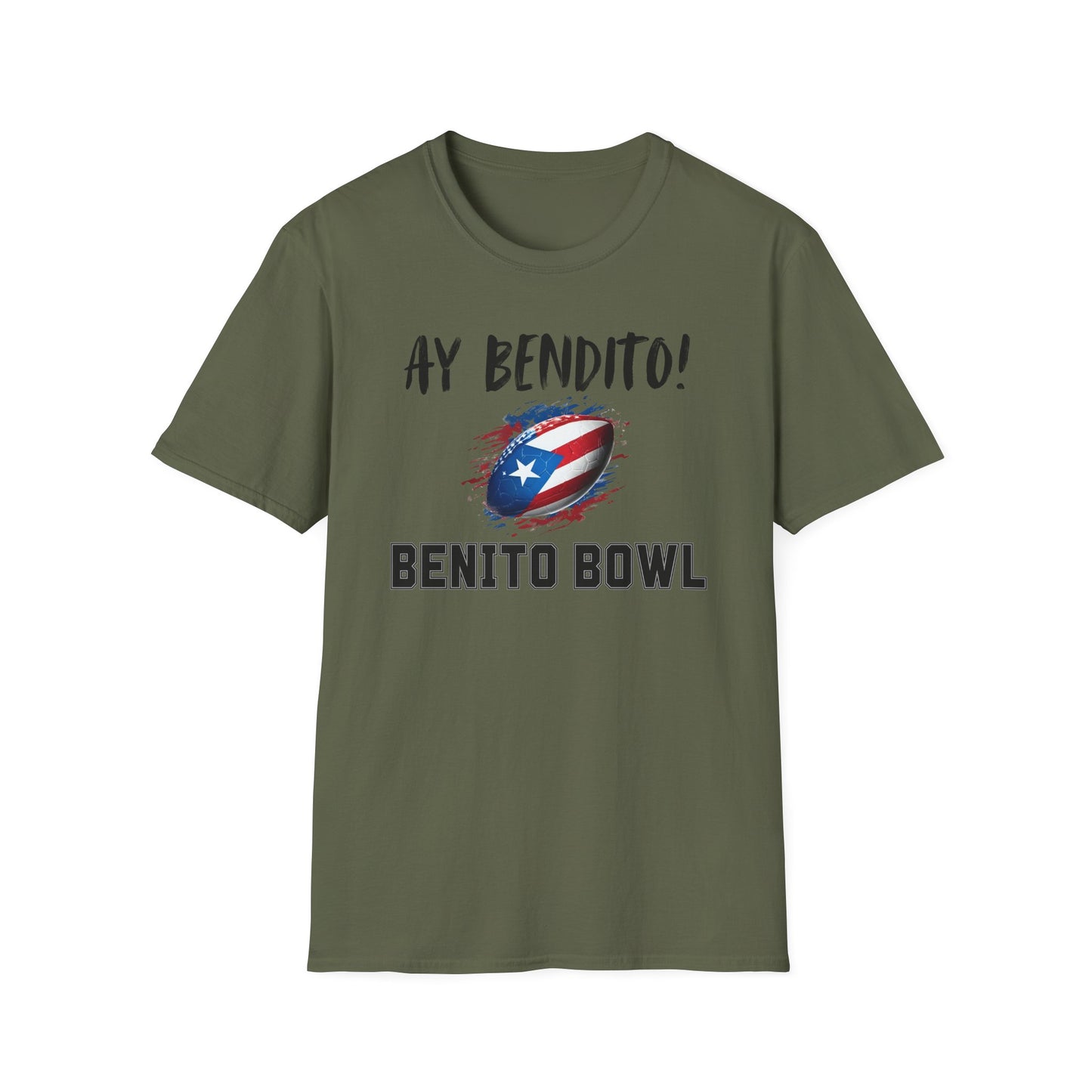 Ay Bendito! Benito Bowl T-Shirt, Halftime Benito Shirt, Football Fan Gift, Benito Tee, Puerto Rico Heritage Boriqua Pride Gift
