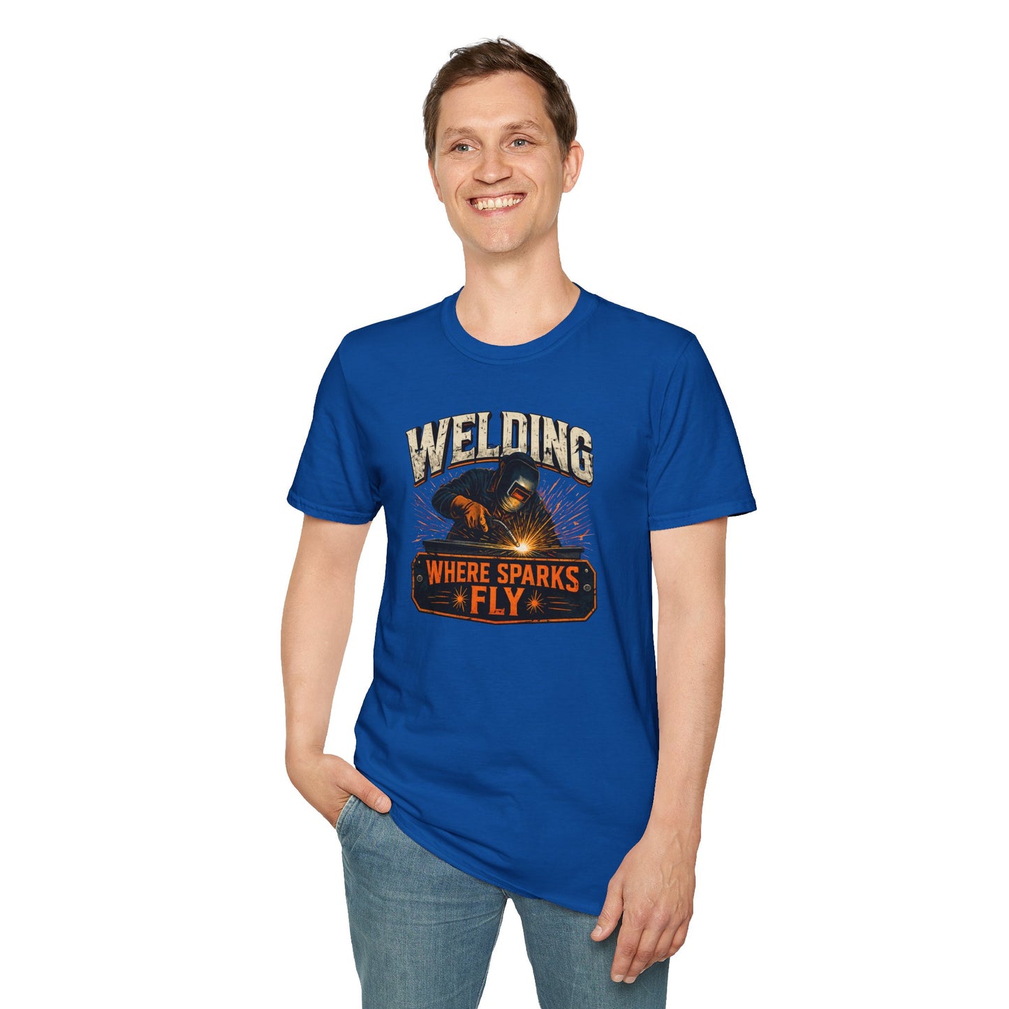 Welding Where Sparks Fly Shirt, Funny Welder T Shirt Gift, Welding Graphic Tee, Metal Worker Shirt, Blue Collar Tee