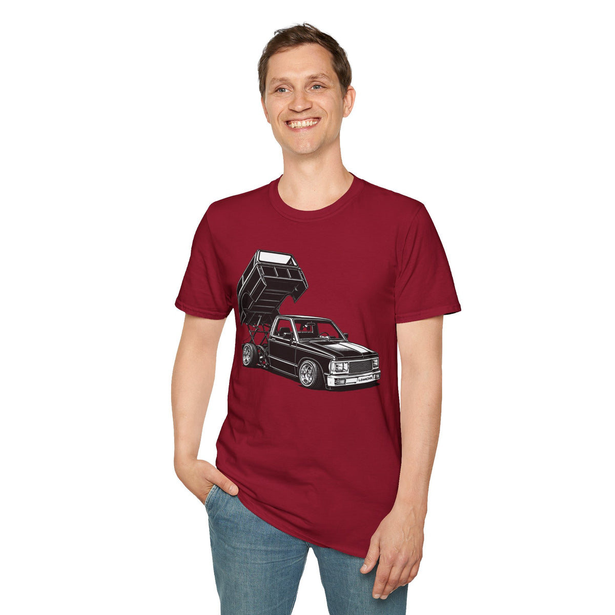 Lowrider Truck Shirt, Mini Truck T-Shirt, Custom Lowered Truck Tee, Car Enthusiast Gift, Mini Truck Bed Dancer, Garage Wear
