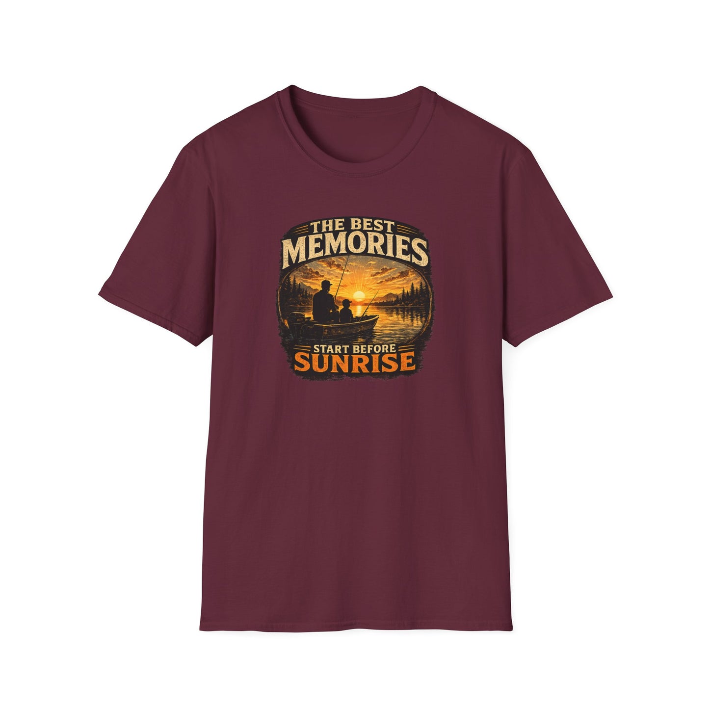 Fishing Shirt for Dad, Best Memories Start Before Sunrise Tee, Fisherman Gift Shirt, Fathers Day Fishing T-Shirt