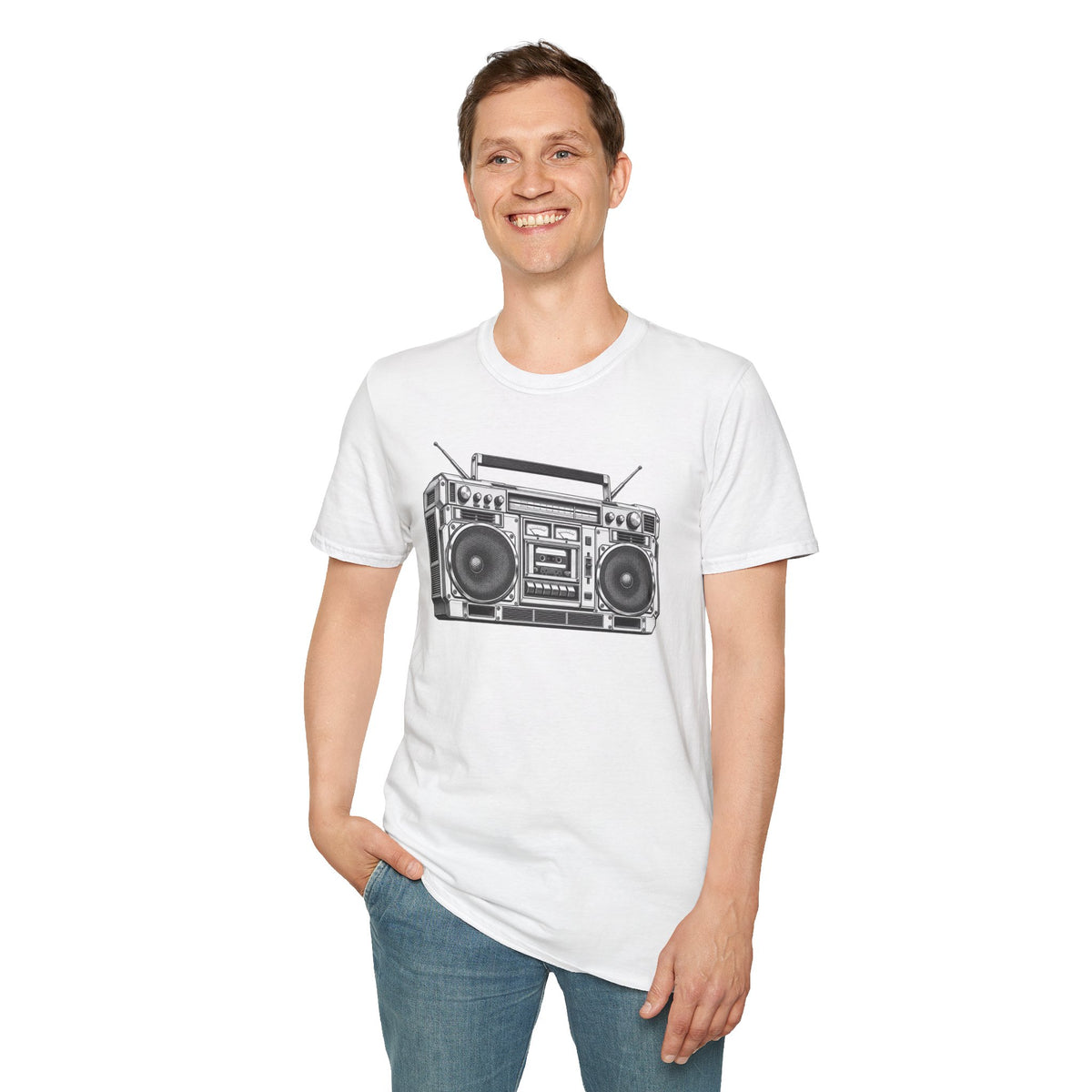 Boombox T-Shirt, Retro Music Shirt, Vintage Cassette Radio Tee, 80s 90s Nostalgia, Music Lover Gift