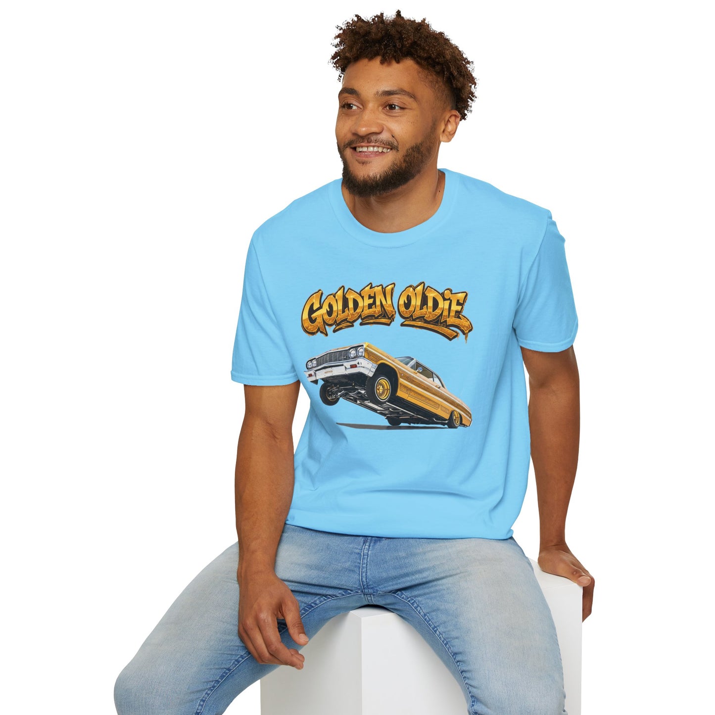 Golden Oldie Lowrider Shirt, Classic Car Tee, Vintage Auto Graphic Shirt, Car Enthusiast Gift, Retro Car Lover Tee