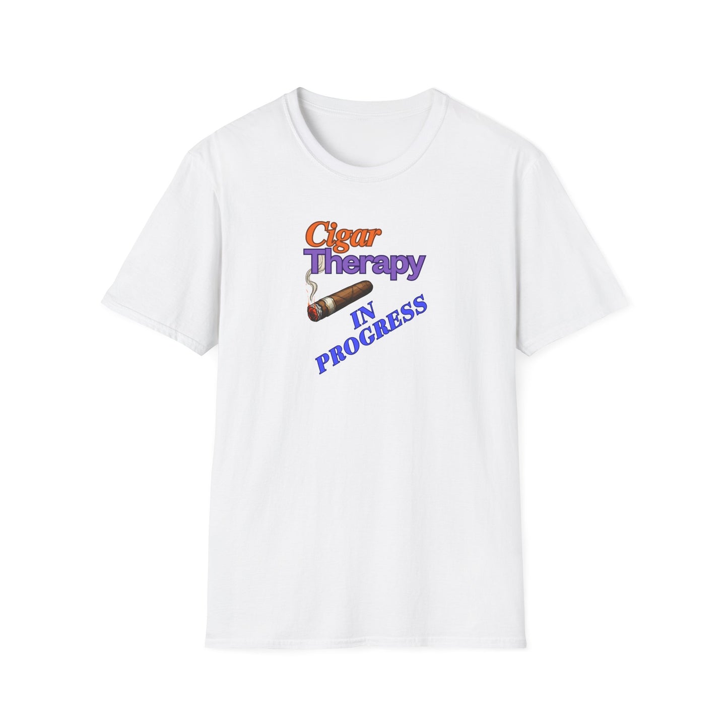Cigar Therapy in Progress Unisex T-Shirt, BBQ Pool Party Shirt, Fathers Day Gift, Relaxation Leisure, Cigar lover Gift, Grandpa Gift